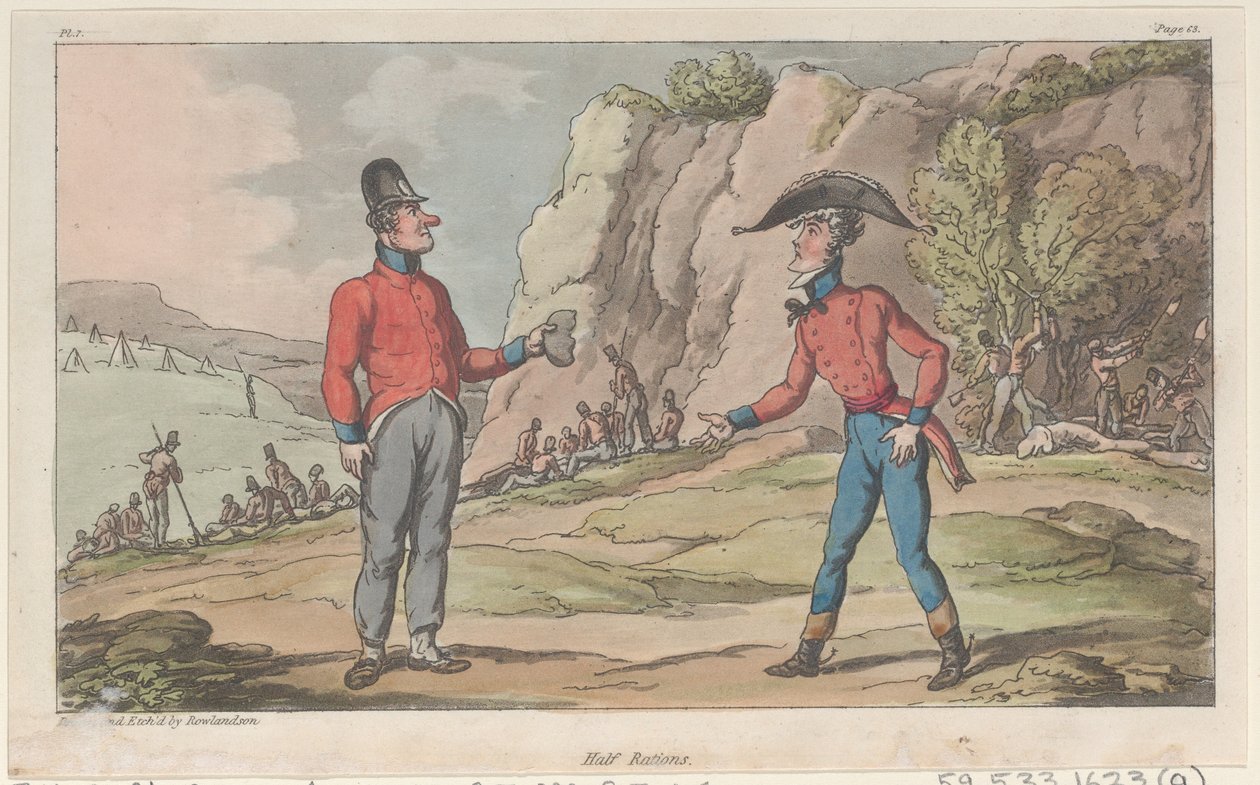 Demi-rations, des Aventures Militaires de Johnny Newcome, 1815 - Thomas Rowlandson