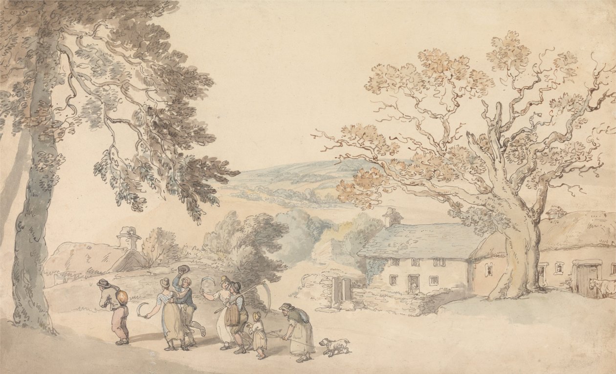Les moissonneurs se mettent au travail - Thomas Rowlandson
