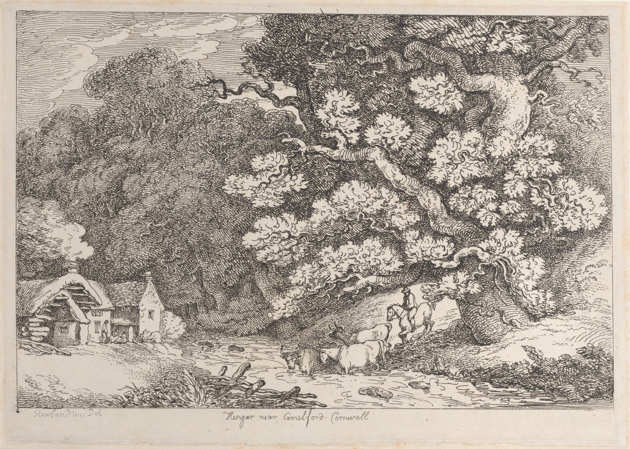 Hengar près de Camelford, Cornwall, des Vues de Cornwall, vers 1812 - Thomas Rowlandson