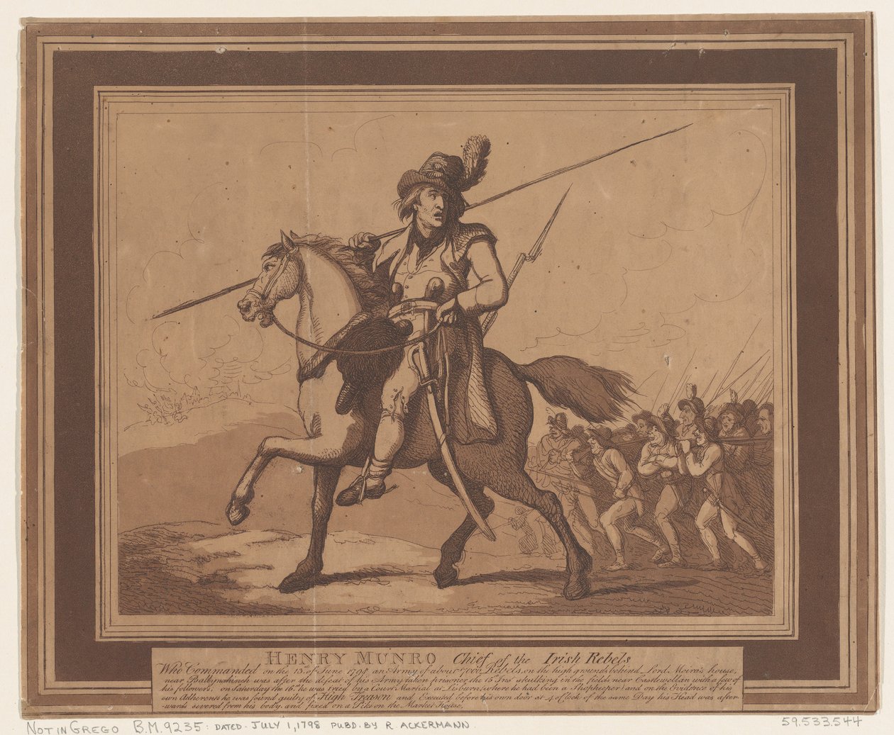 Henry Munro, chef des rebelles irlandais - Thomas Rowlandson