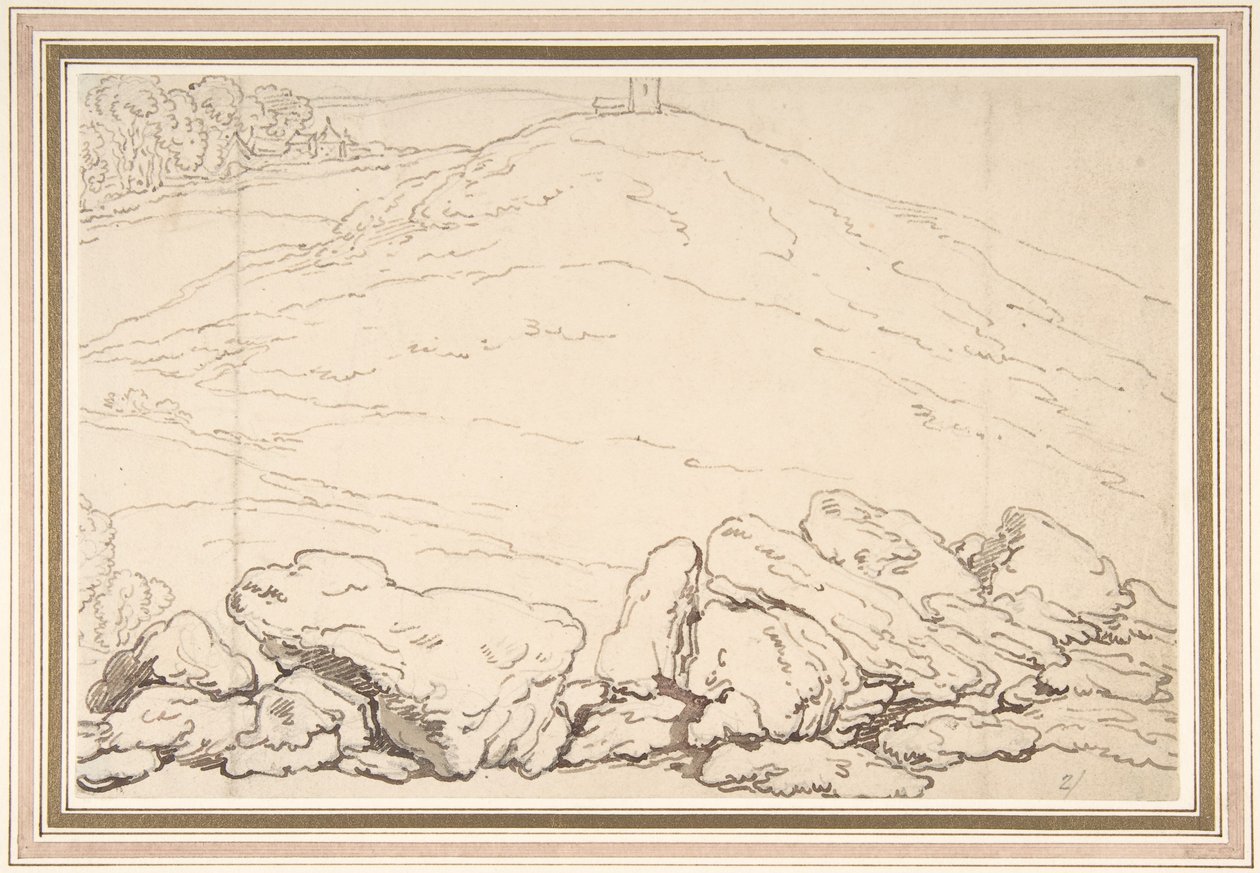 Paysage vallonné parsemé de rochers - Thomas Rowlandson