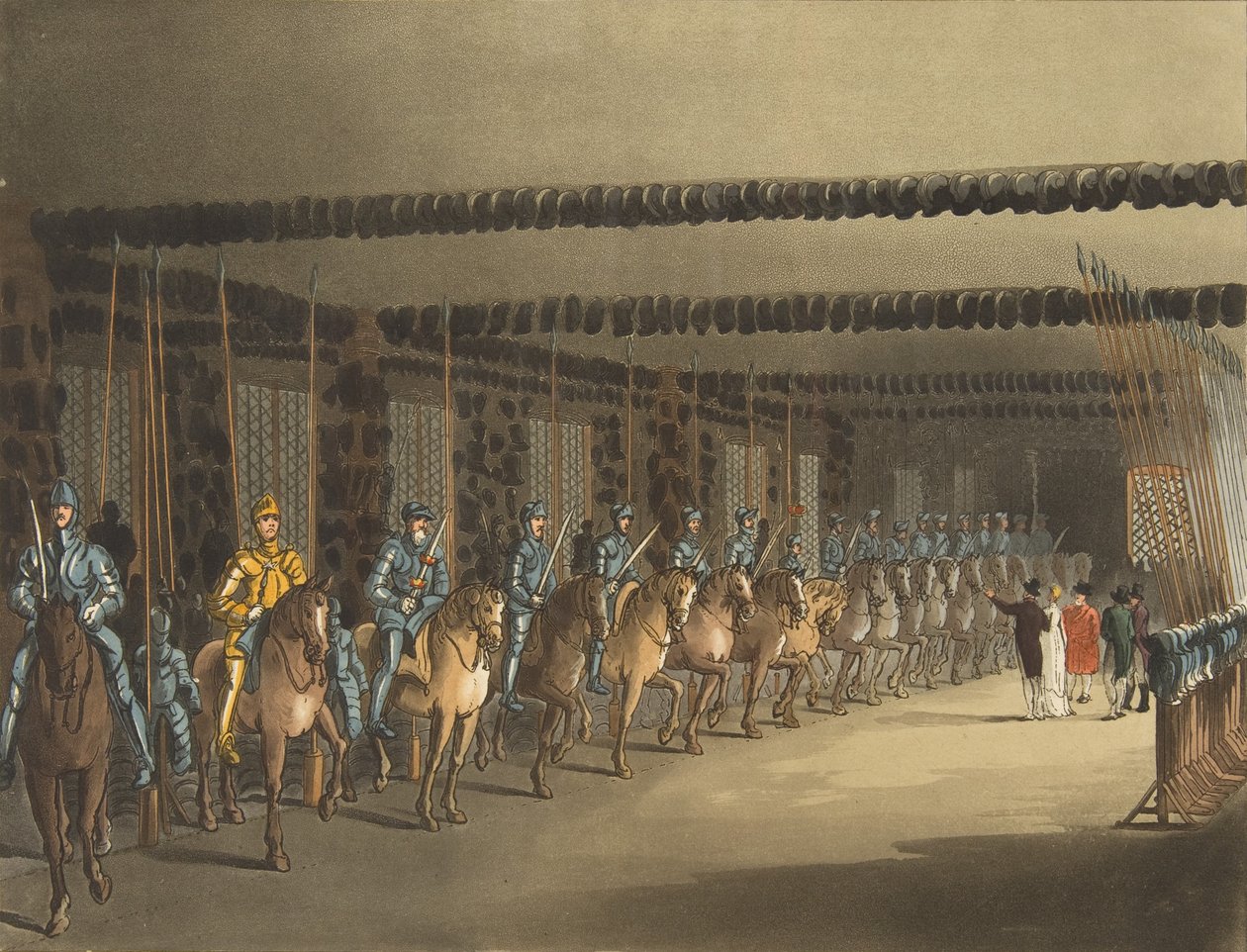 Armurerie de chevaux, Tour de Londres, 1er novembre 1809 - Thomas Rowlandson