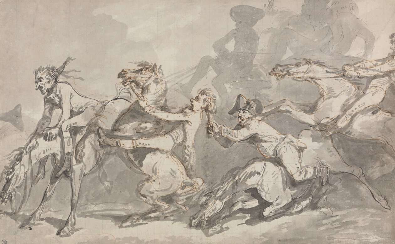 Collision entre cavaliers - Thomas Rowlandson
