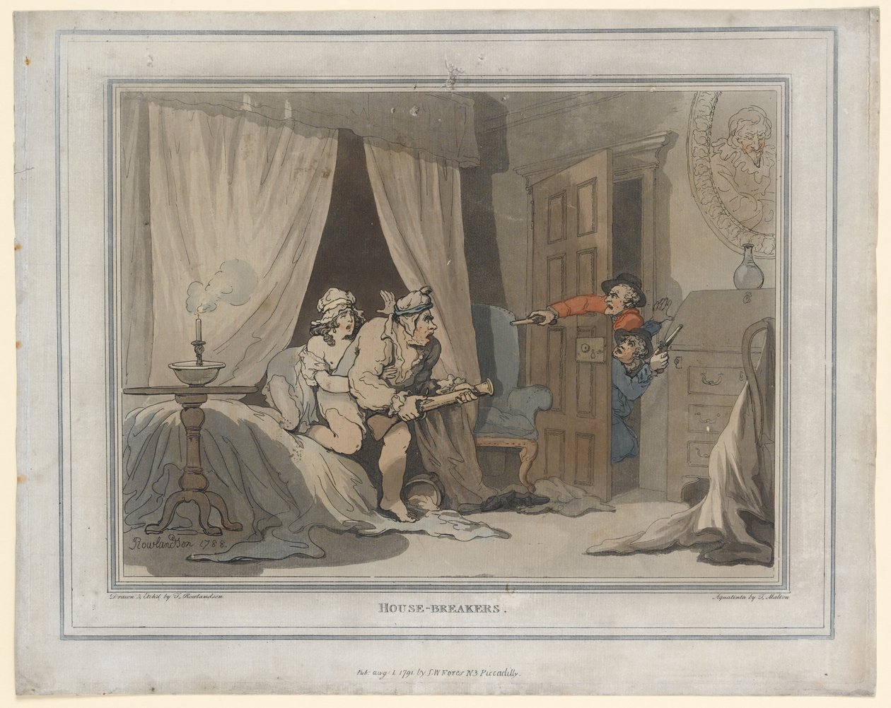 Démolisseurs de maisons, gravure réalisée par Thomas Molten, 1791 - Thomas Rowlandson