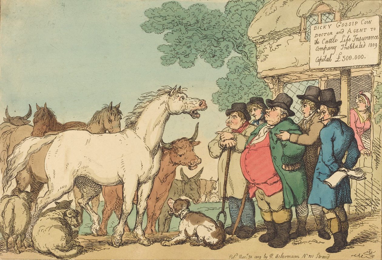 Bétail assurable, publié en 1809 - Thomas Rowlandson