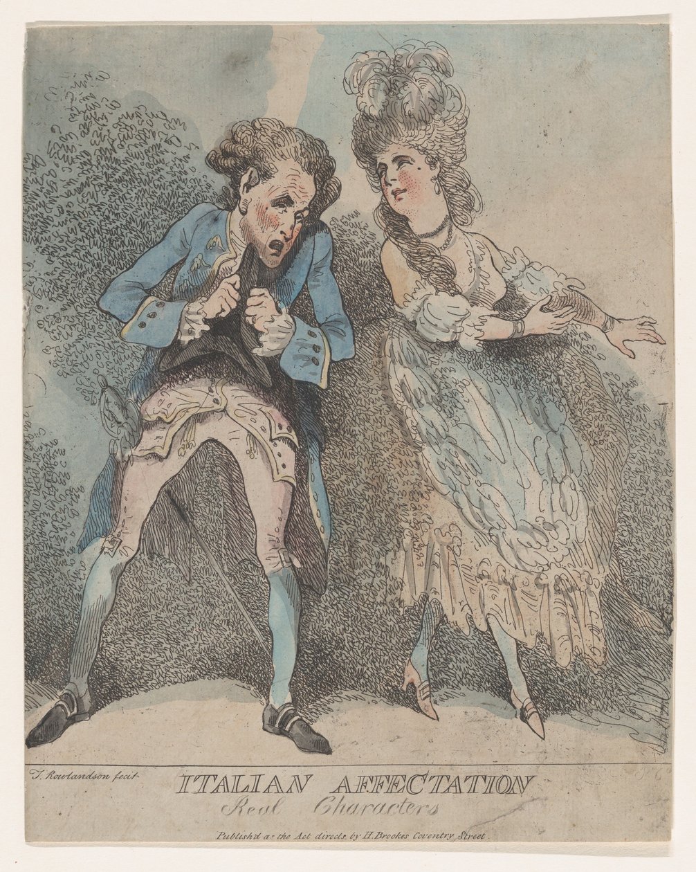 Affectation italienne, personnages réels - Thomas Rowlandson