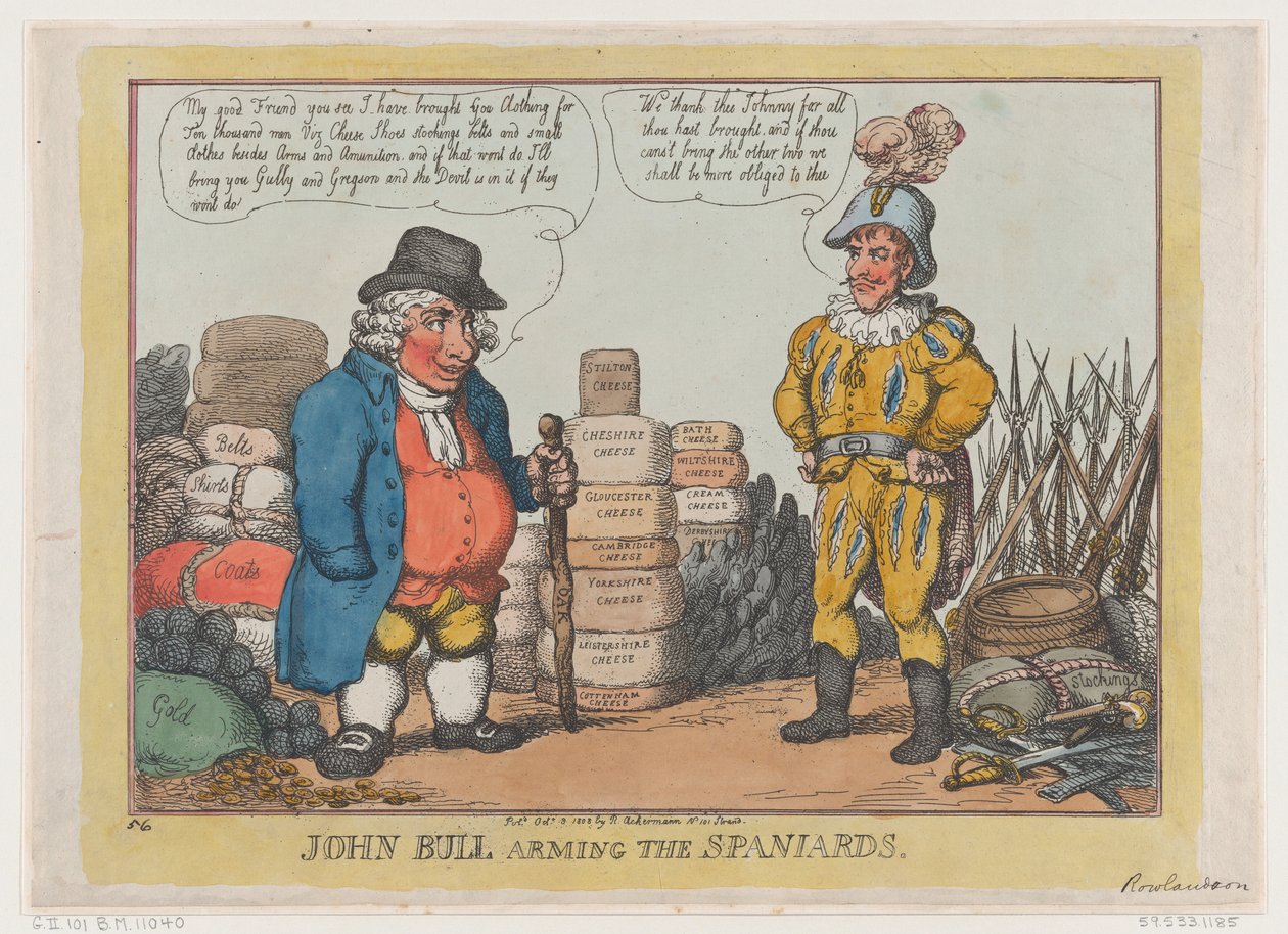 John Bull armant les Espagnols, 3 octobre 1808 - Thomas Rowlandson