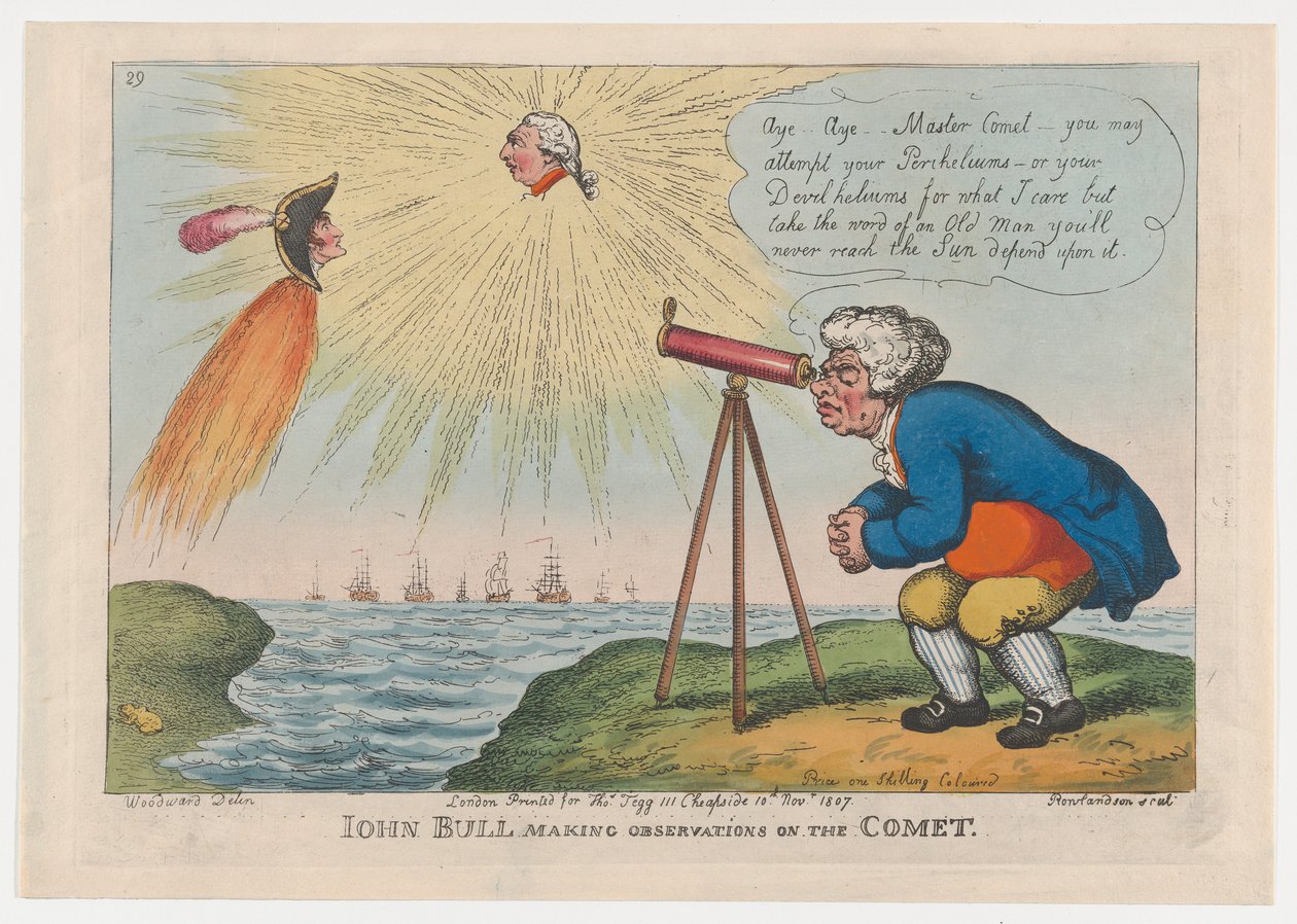John Bull observant la comète, 10 novembre 1807 - Thomas Rowlandson