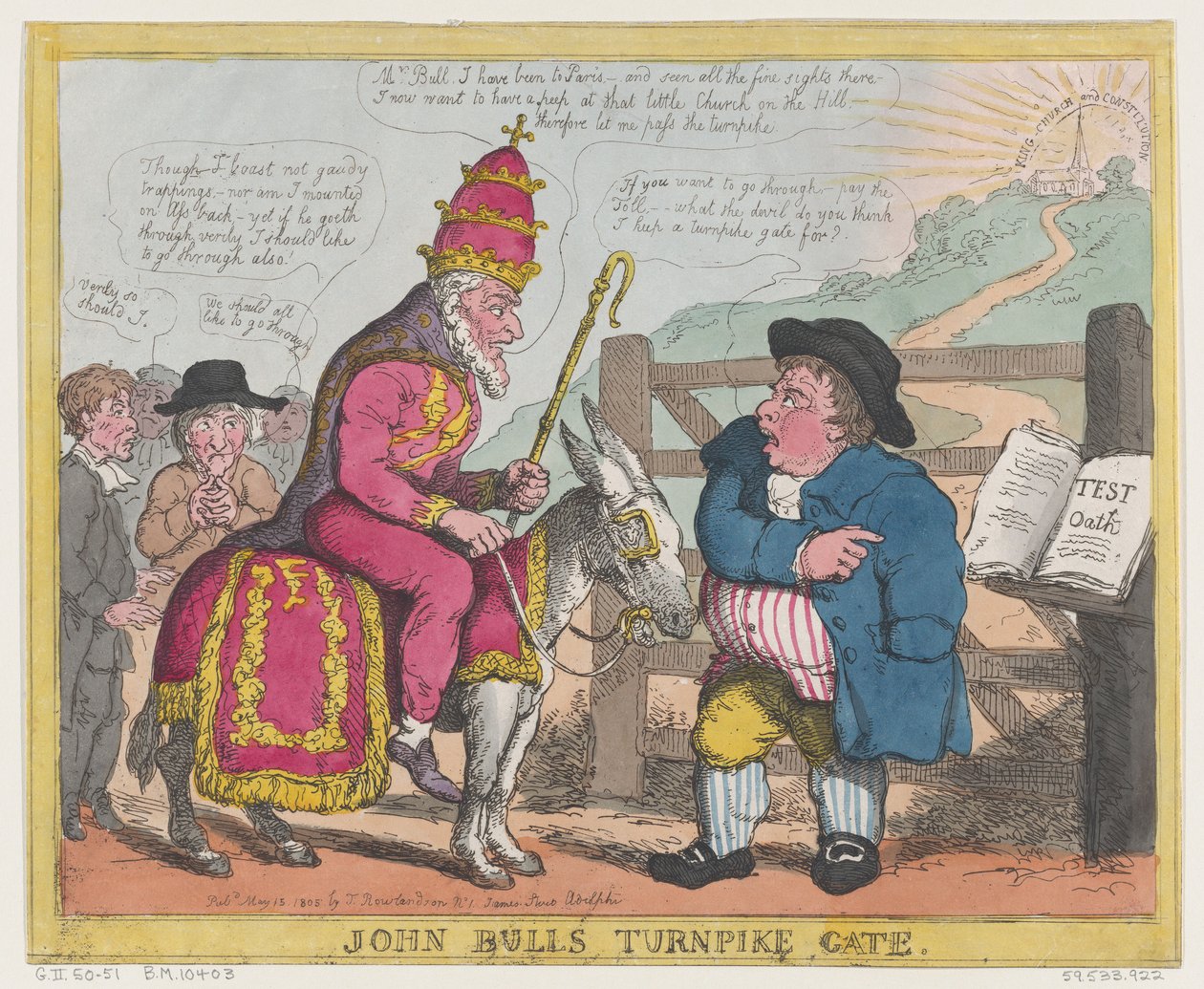 Le Péage de John Bull, 15 mai 1805 - Thomas Rowlandson