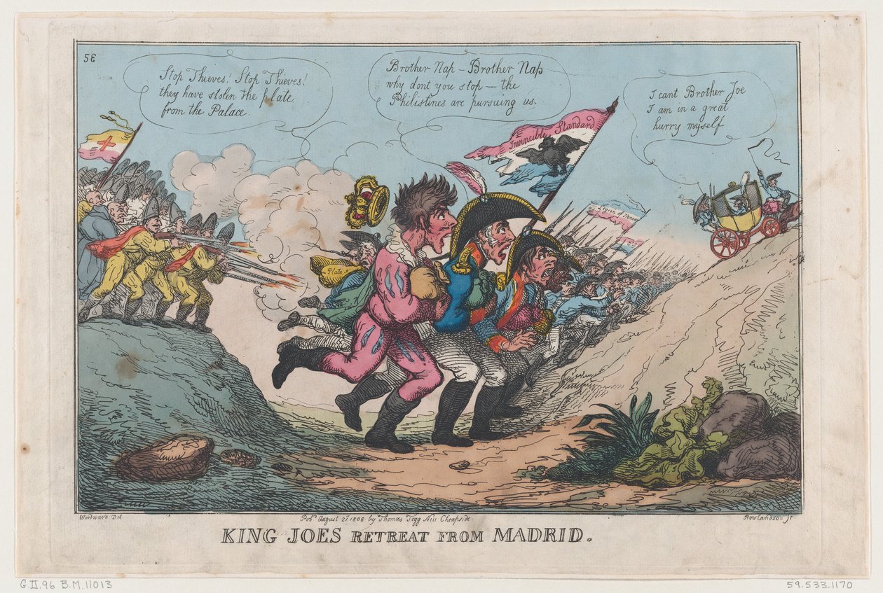 La retraite du roi Joe de Madrid, 21 août 1808 - Thomas Rowlandson