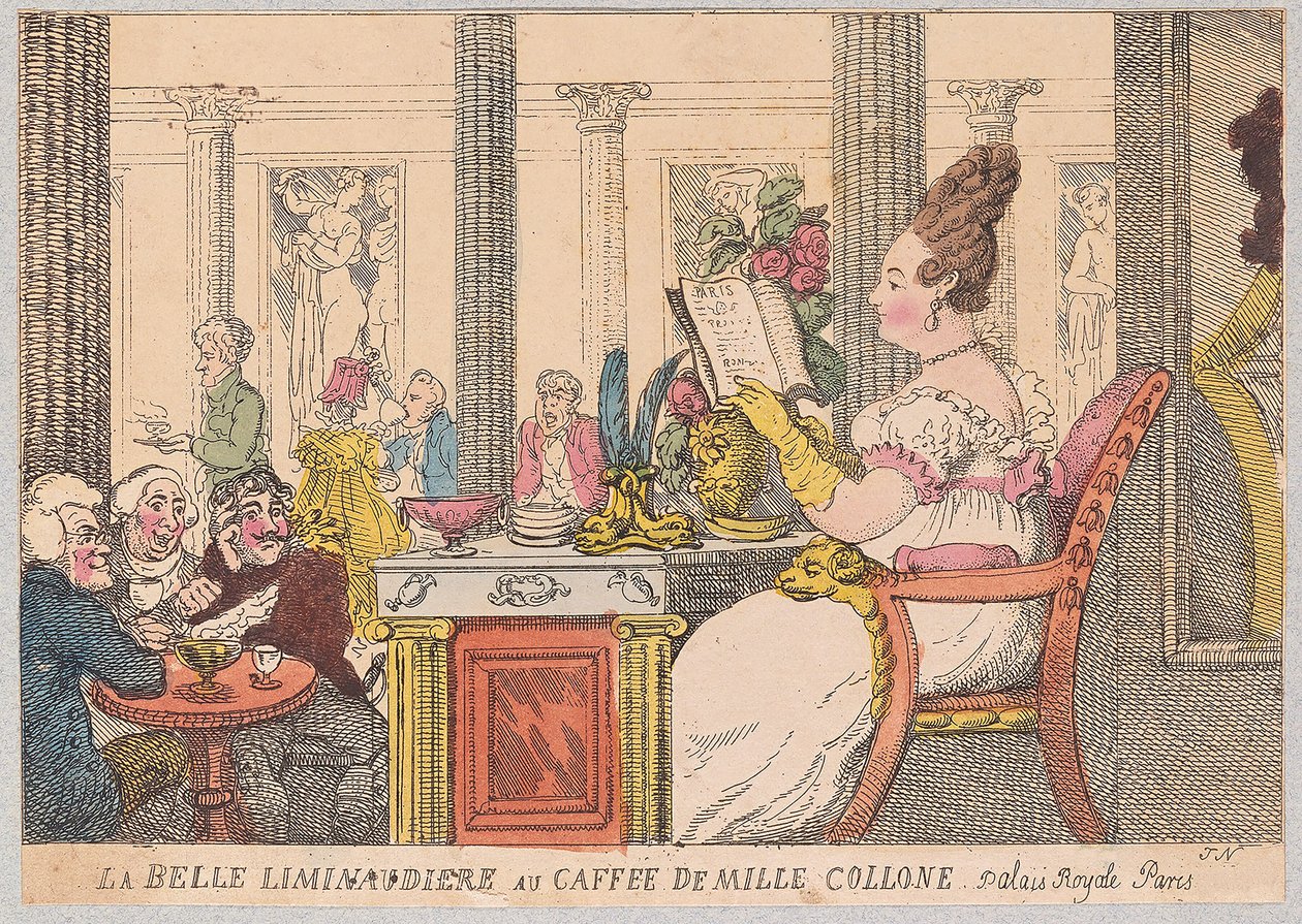 La Belle Liminaudiere au Café de Mille Colonnes, Palais Royal, Paris - Thomas Rowlandson