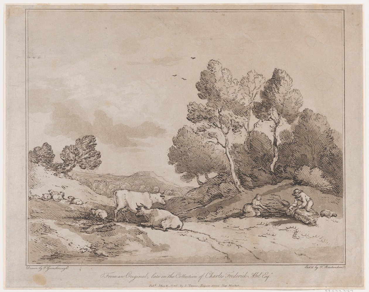 Paysage avec des Figures Liant un Fagot de Bois, 21 mai 1789 - Thomas Rowlandson