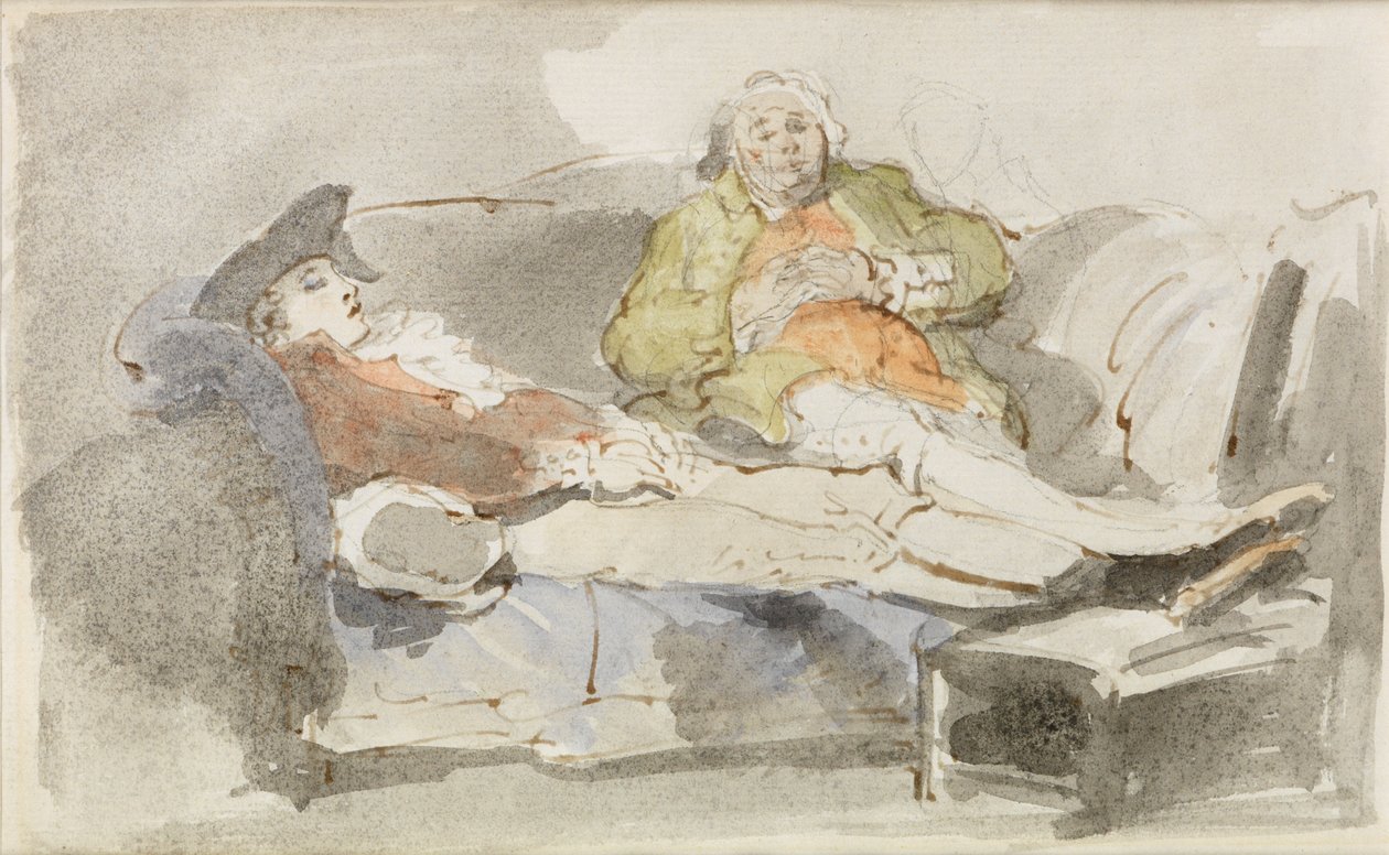 Allongé sur un canapé - Thomas Rowlandson