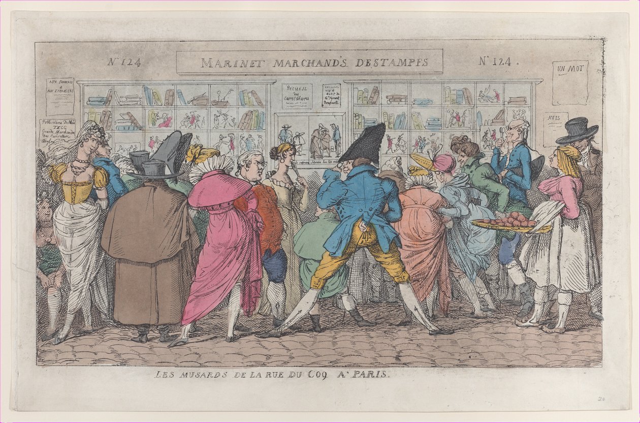 Les Musards de la Rue du Coq à Paris, vers 1810 - Thomas Rowlandson