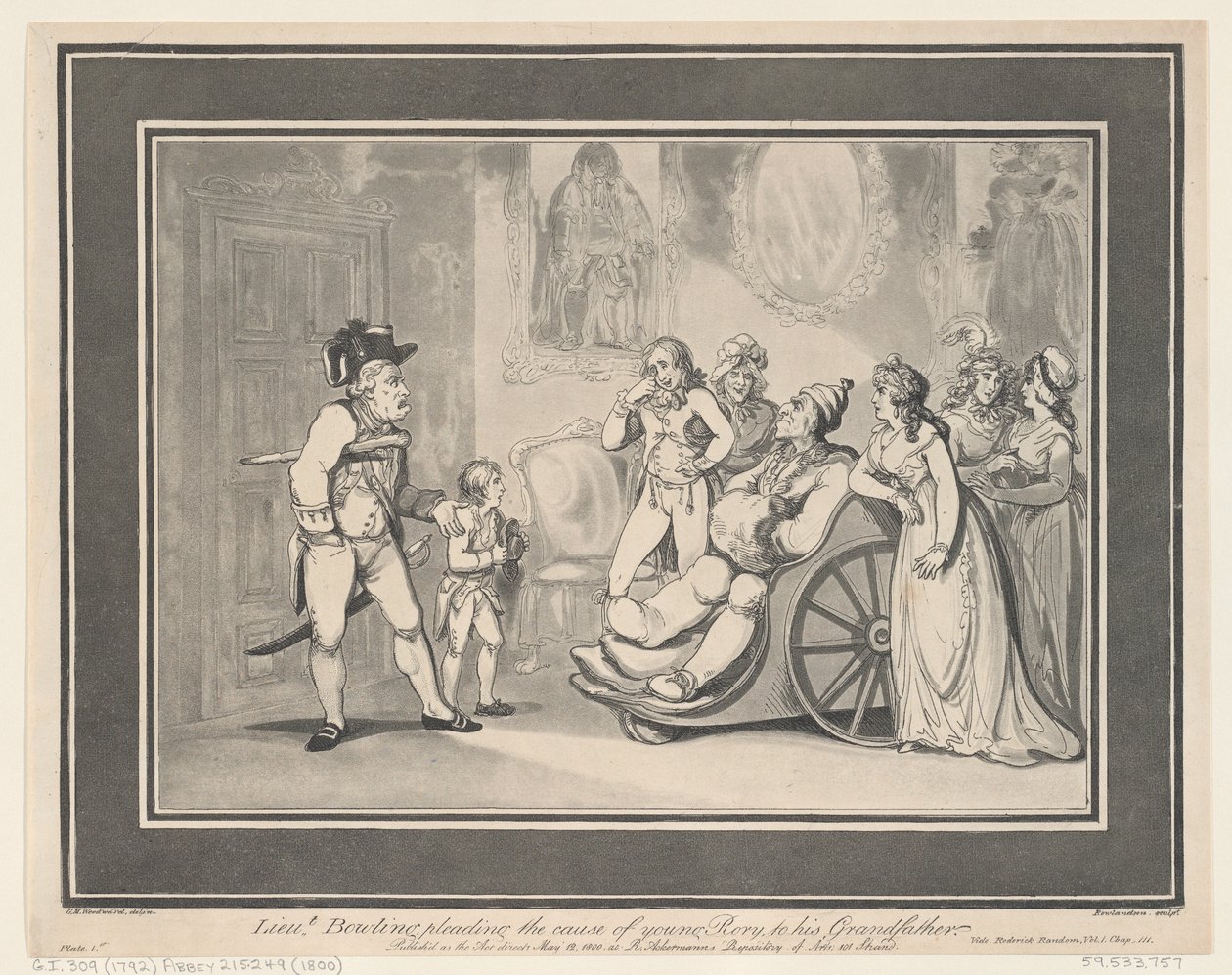 Le Lieutenant Bowling plaidant la cause du jeune Rory à son Grand-père, 12 mai 1800 - Thomas Rowlandson