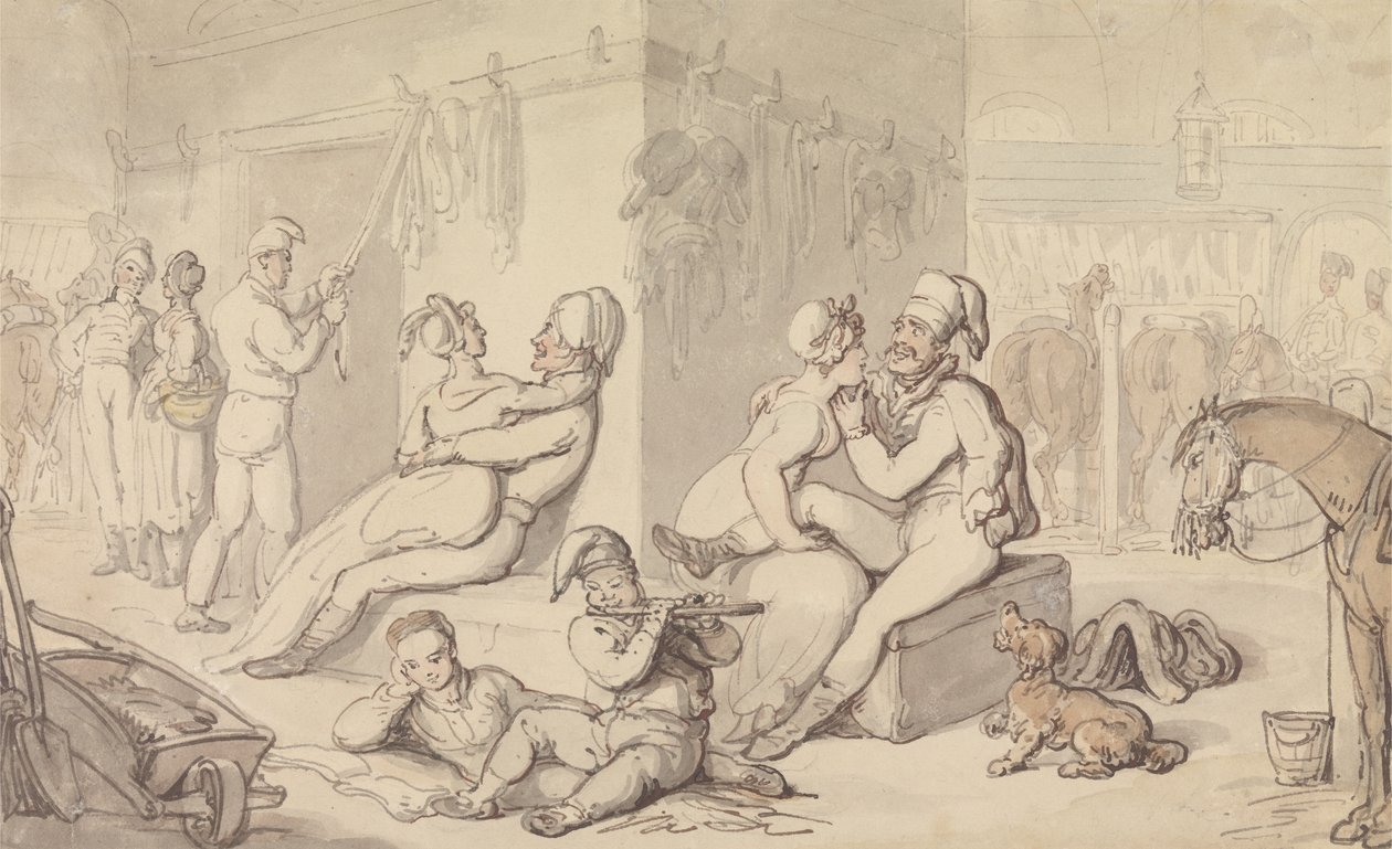 Caserne de cavalerie légère - Thomas Rowlandson