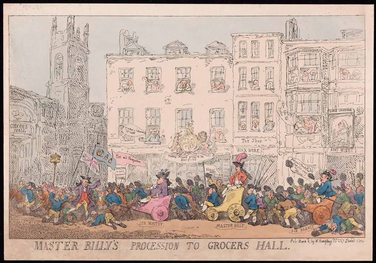 Procession de Maître Billy à Grocers Hall, pub. 1784 - Thomas Rowlandson