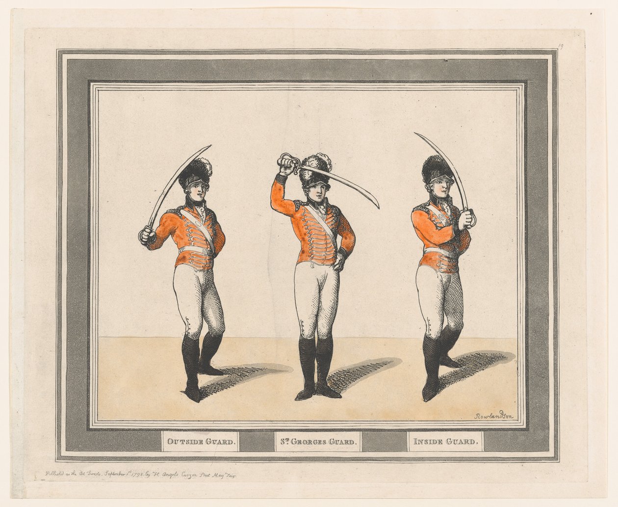Garde extérieure, Garde de Saint-Georges, Garde intérieure, 1er septembre 1798 - Thomas Rowlandson