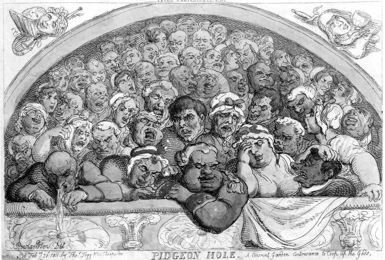 Pidgeon Hole - Une astuce de Covent Garden pour enfermer les dieux, 1811 - Thomas Rowlandson