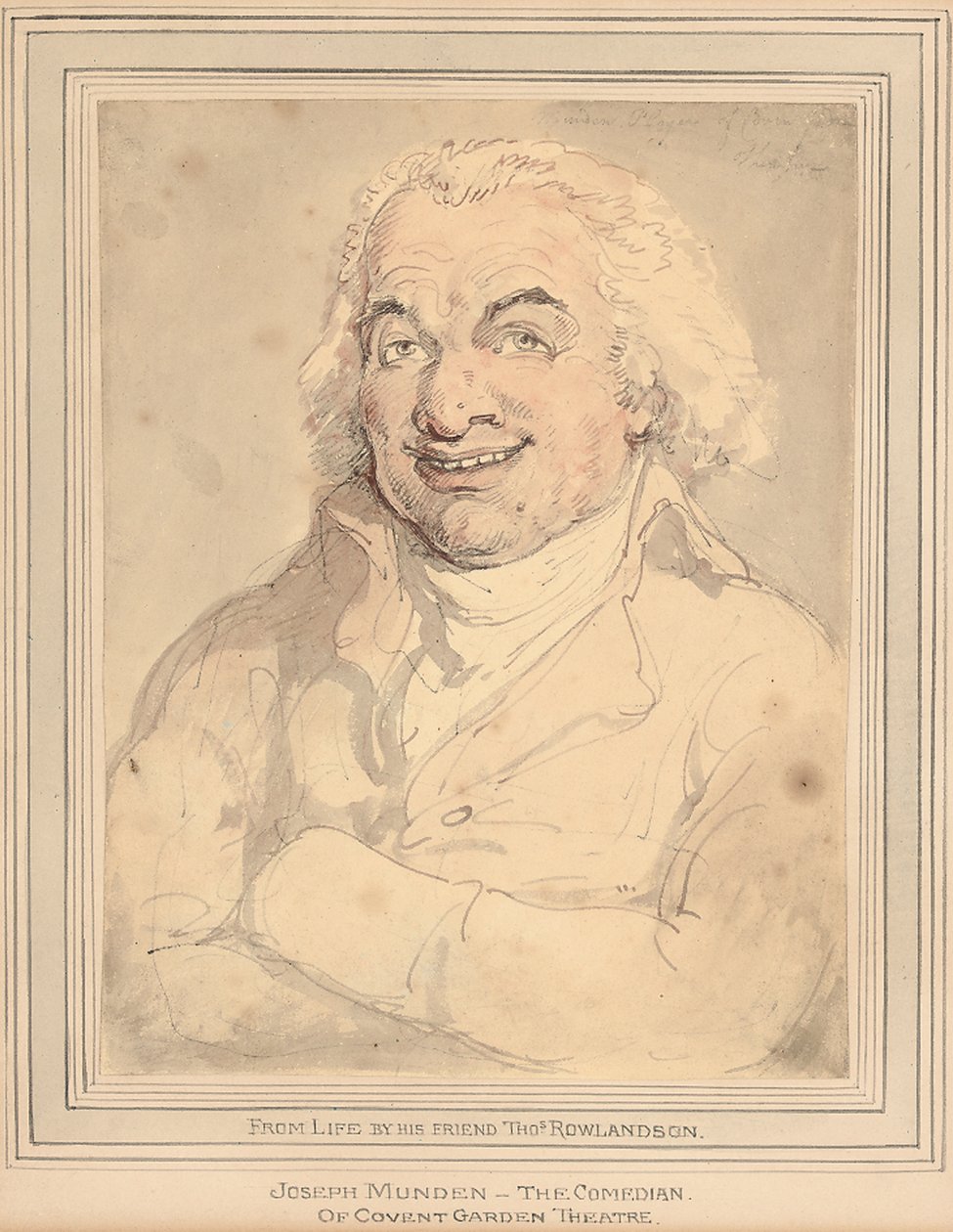 Portrait de Joseph Munden, buste, en manteau couleur buff - Thomas Rowlandson