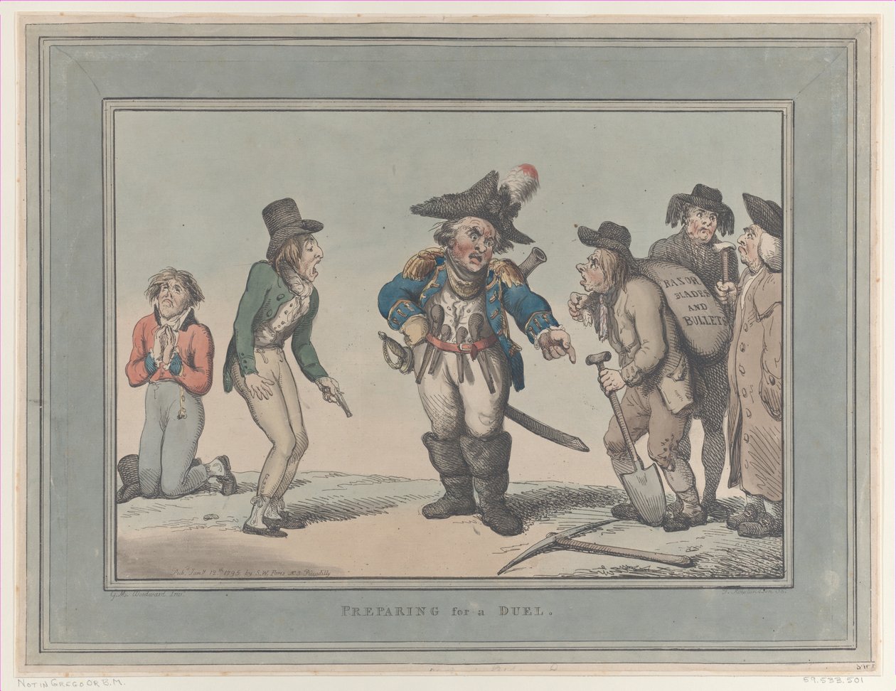 Préparation pour un duel, 12 janvier 1795 - Thomas Rowlandson