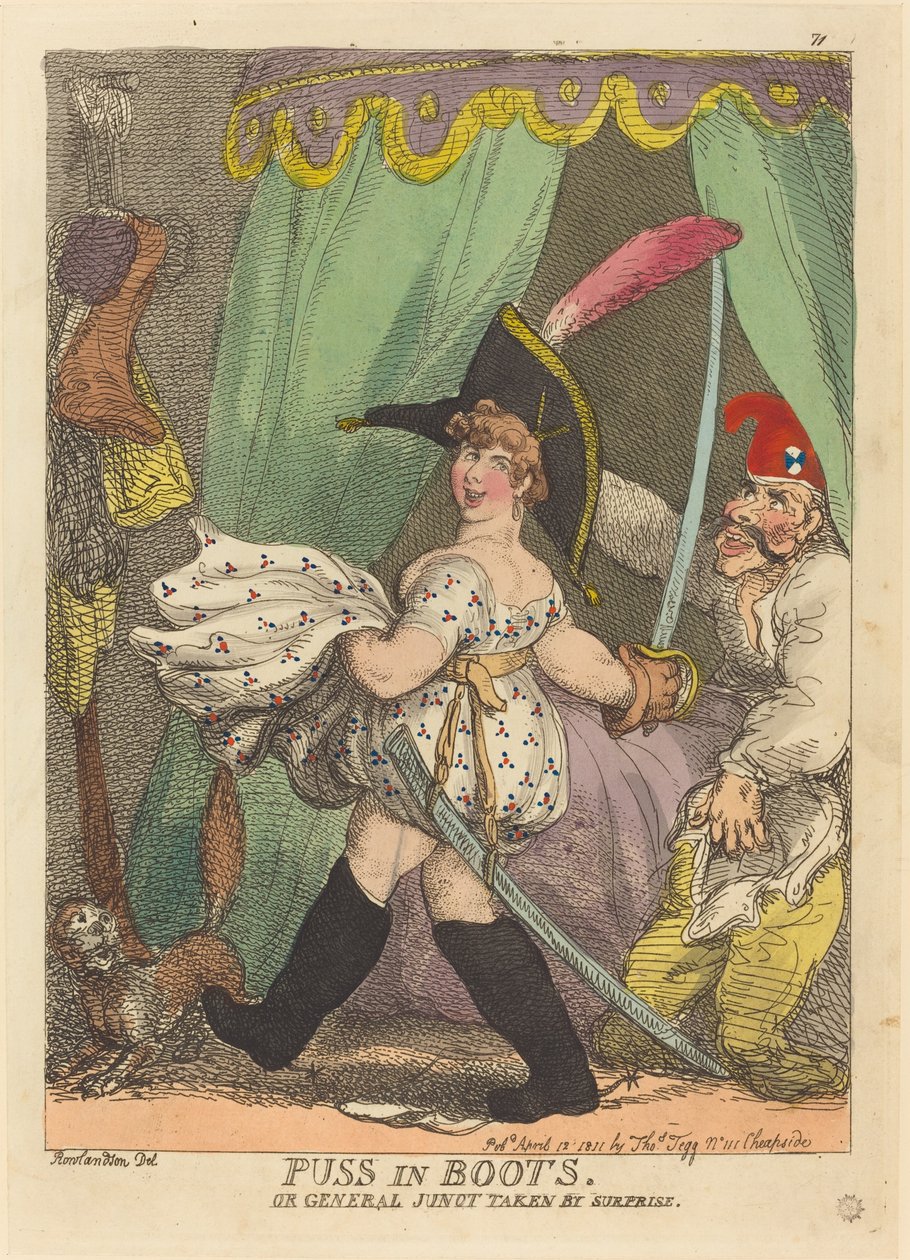 Le Chat Botté, ou le Général Junot pris par Surprise - Thomas Rowlandson