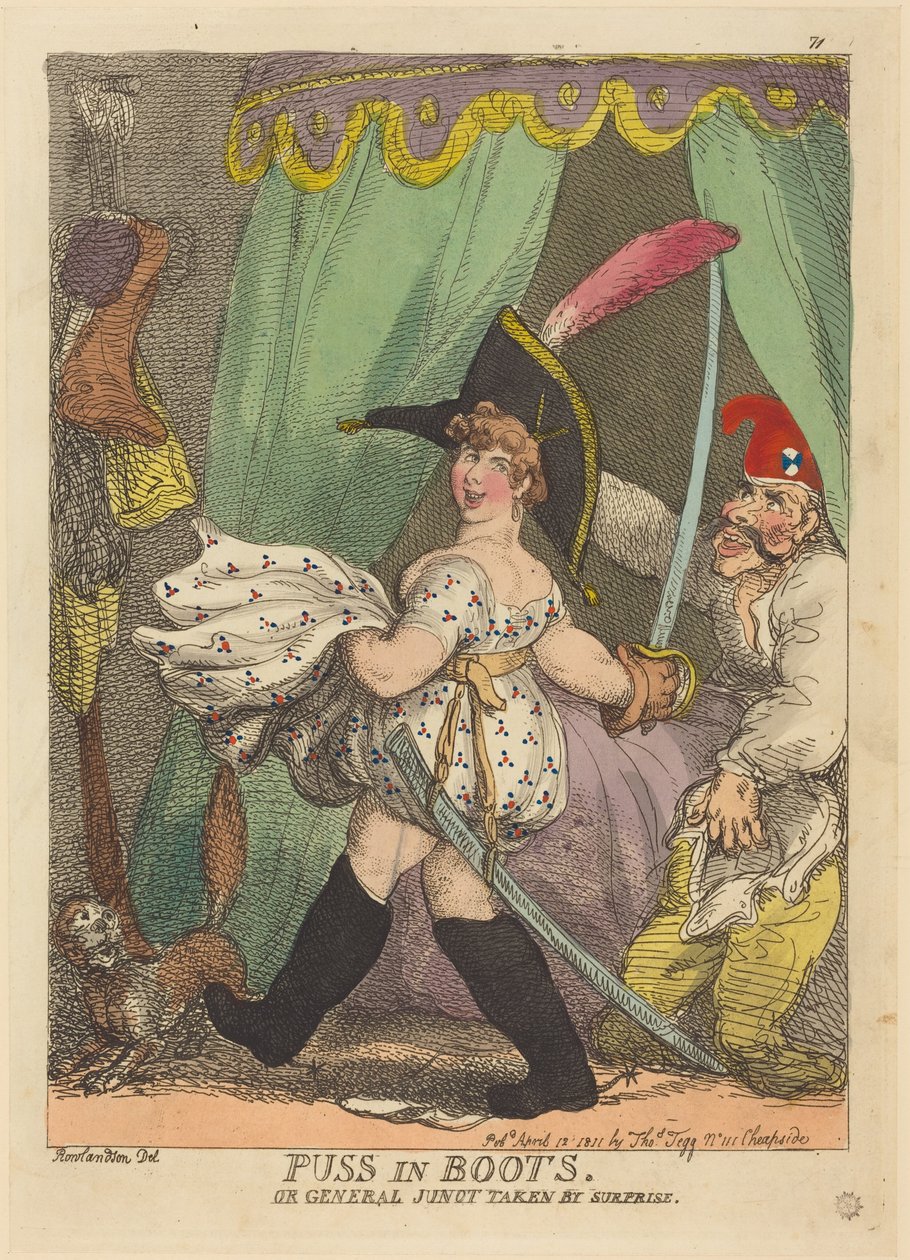 Le Chat botté, ou Le général Junot pris par surprise - Thomas Rowlandson