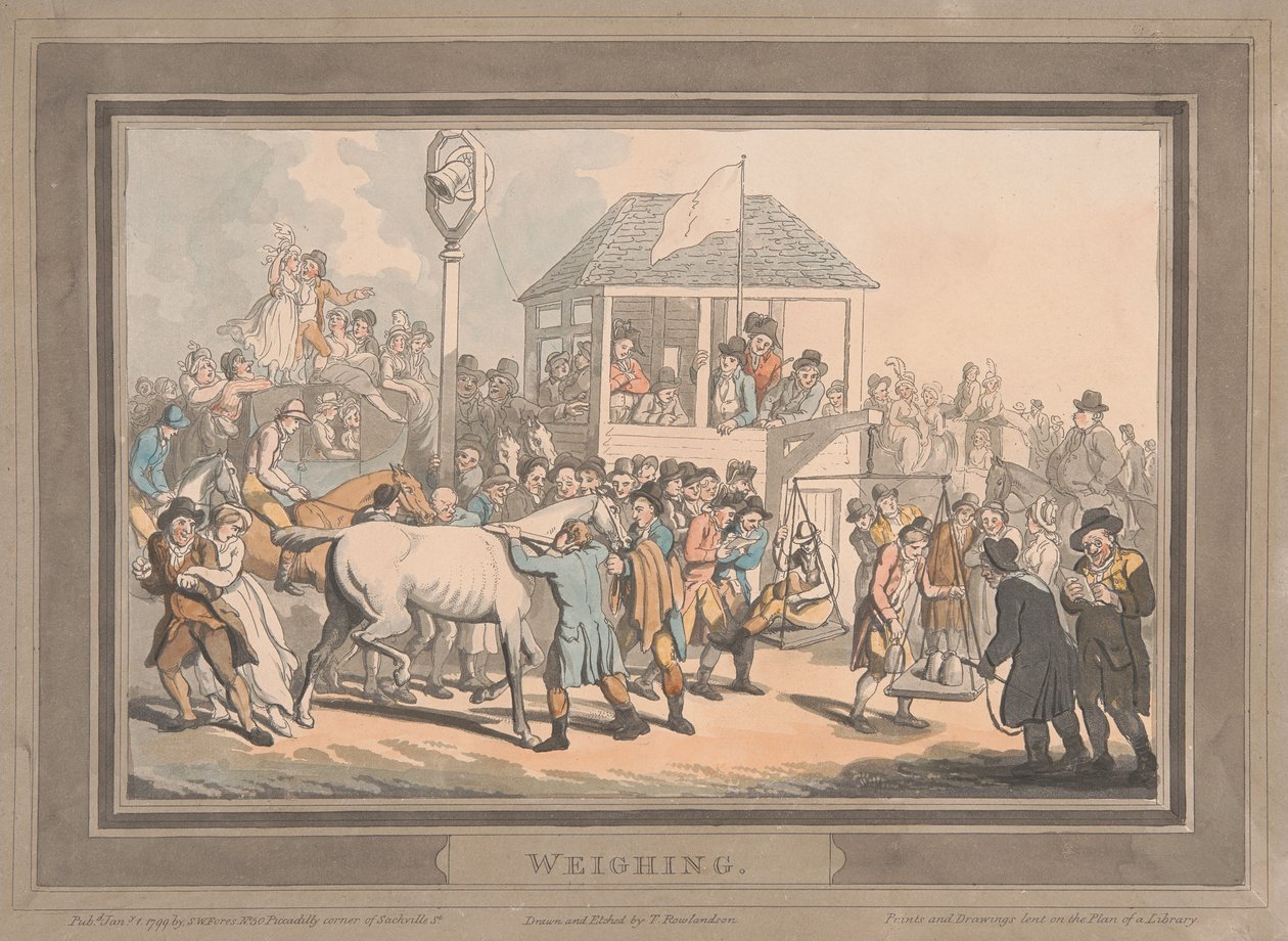 Course [lot de six] :  2. Pesée - Thomas Rowlandson