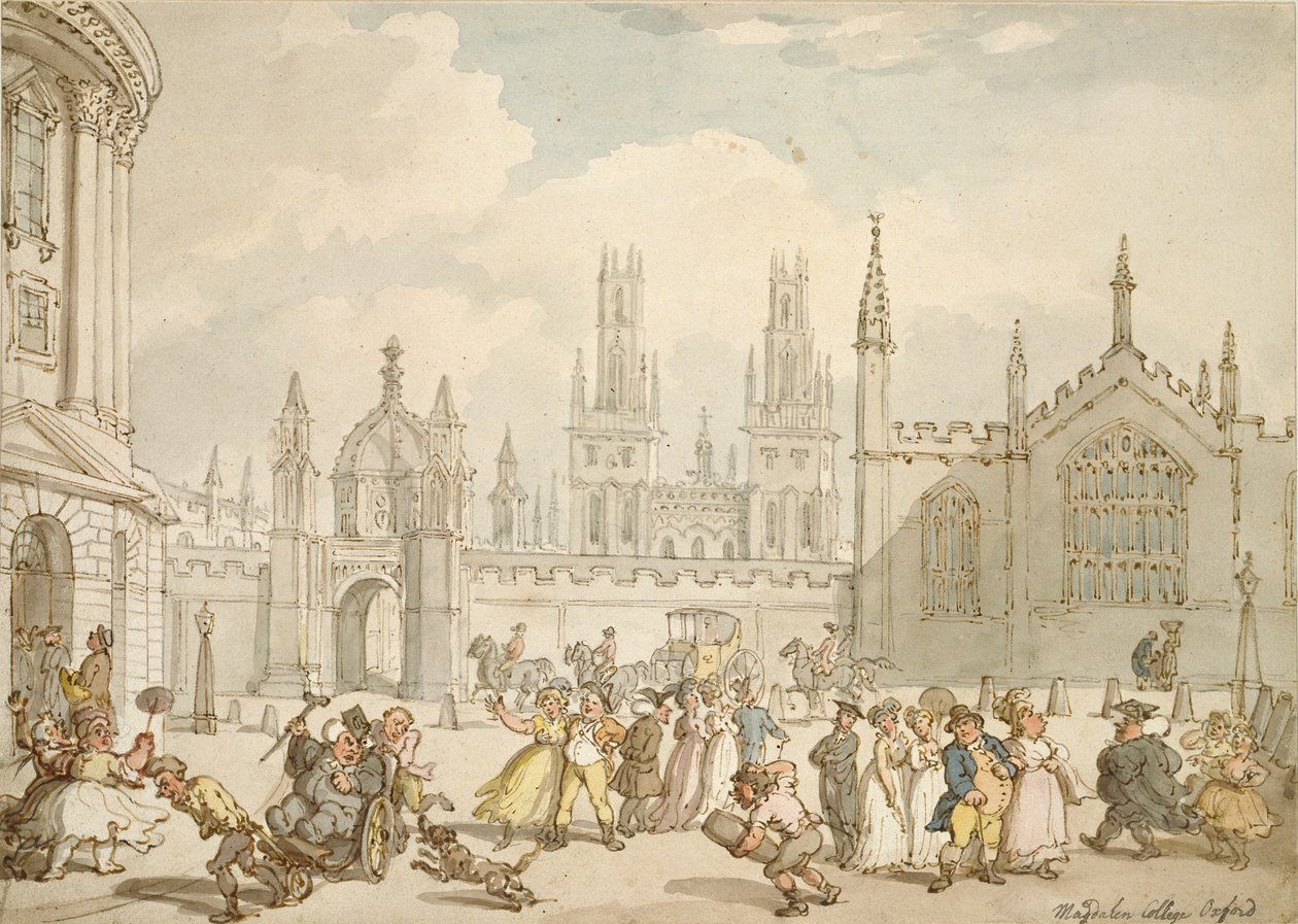 Radcliffe Square, Oxford, début du 19ème siècle - Thomas Rowlandson