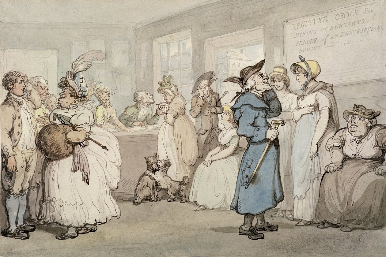 Bureau de placement pour les domestiques, c.1805 - Thomas Rowlandson
