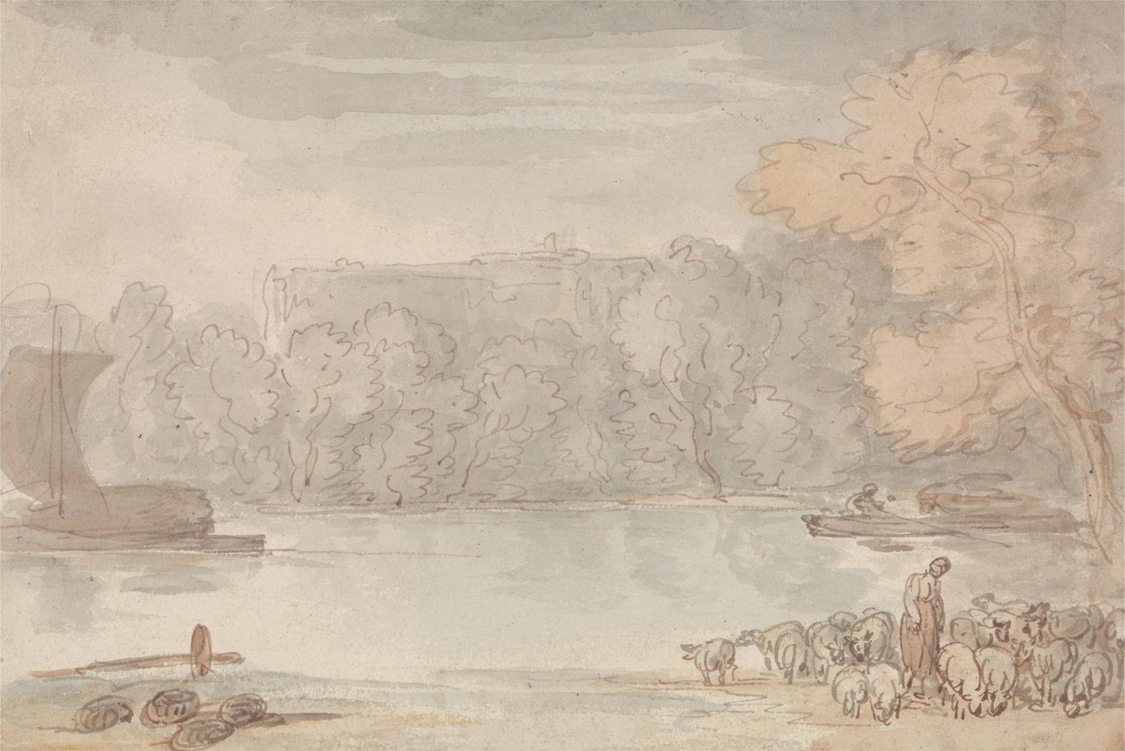 Scène fluviale (La Tamise à Eton ) - Thomas Rowlandson