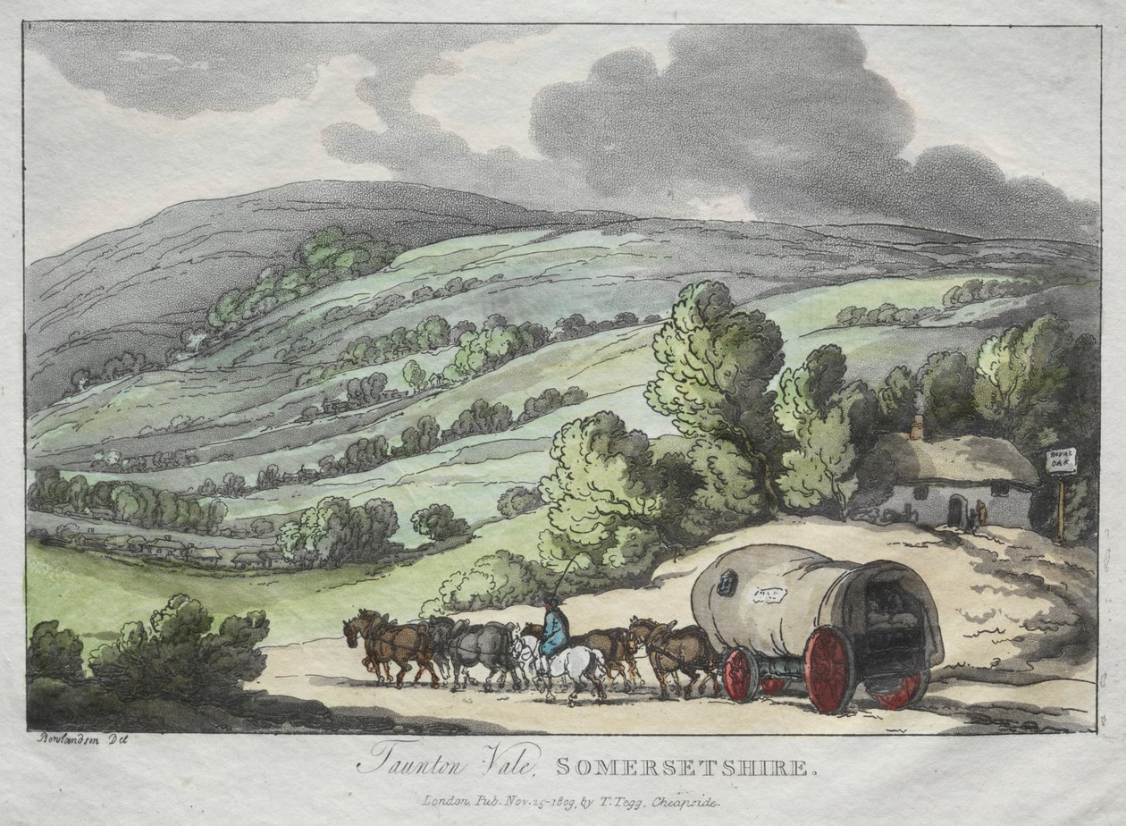 Croquis de Rowlandson de la nature : Taunton Vale, Somersetshire, 1809 - Thomas Rowlandson