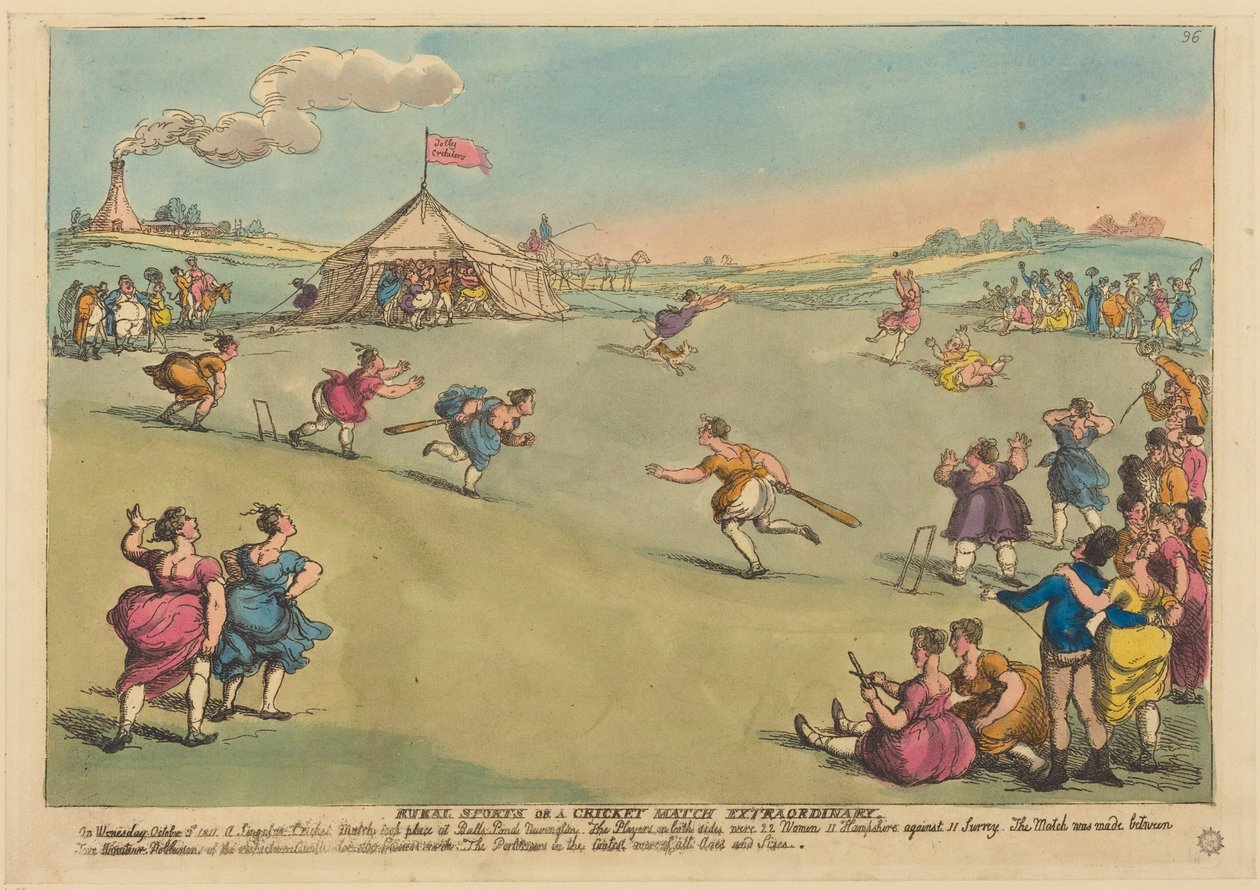 Sports ruraux ou un match de cricket hors du commun - Thomas Rowlandson