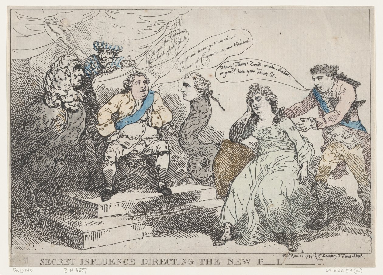 Influence secrète dirigeant le nouveau Parlement, 18 mai 1784 - Thomas Rowlandson