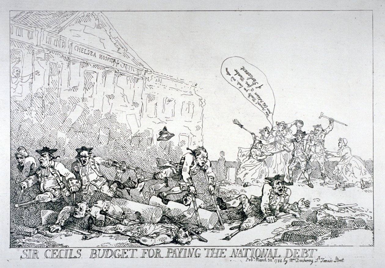 Le budget de Sir Cecil pour rembourser la dette nationale, 1874 - Thomas Rowlandson