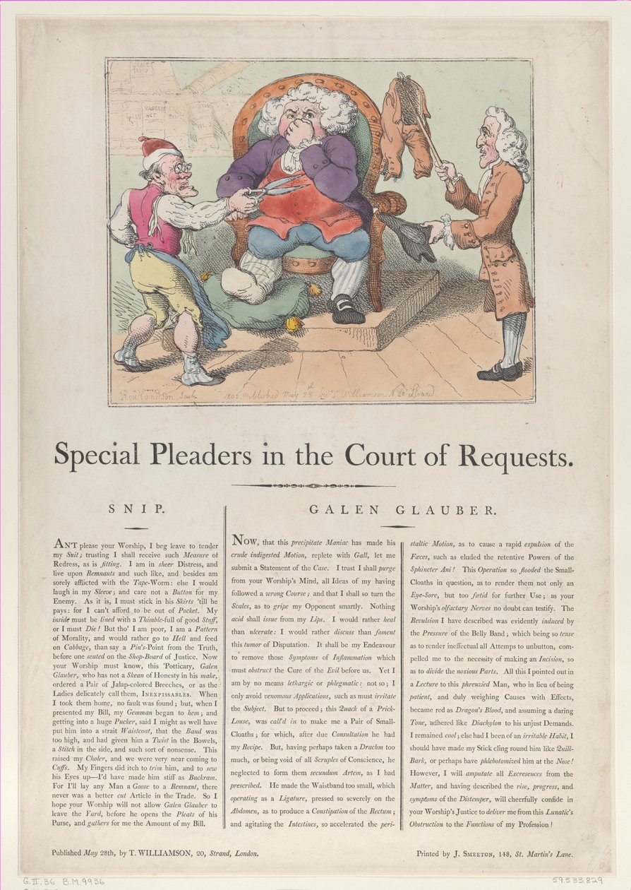 Plaideurs spéciaux à la Cour des requêtes, 28 mai 1802 - Thomas Rowlandson