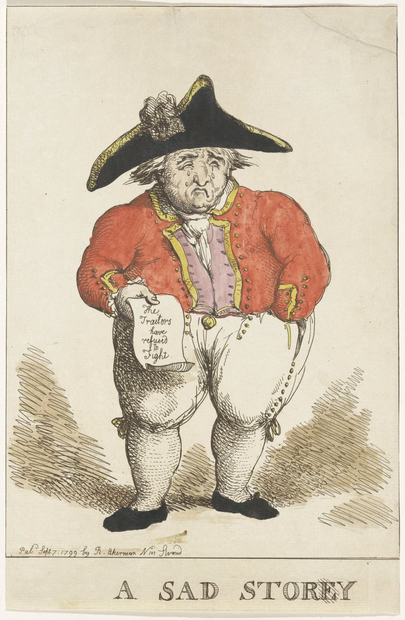 Caricature représentant le contre-amiral batave Samuel Story, 1799 - Thomas Rowlandson