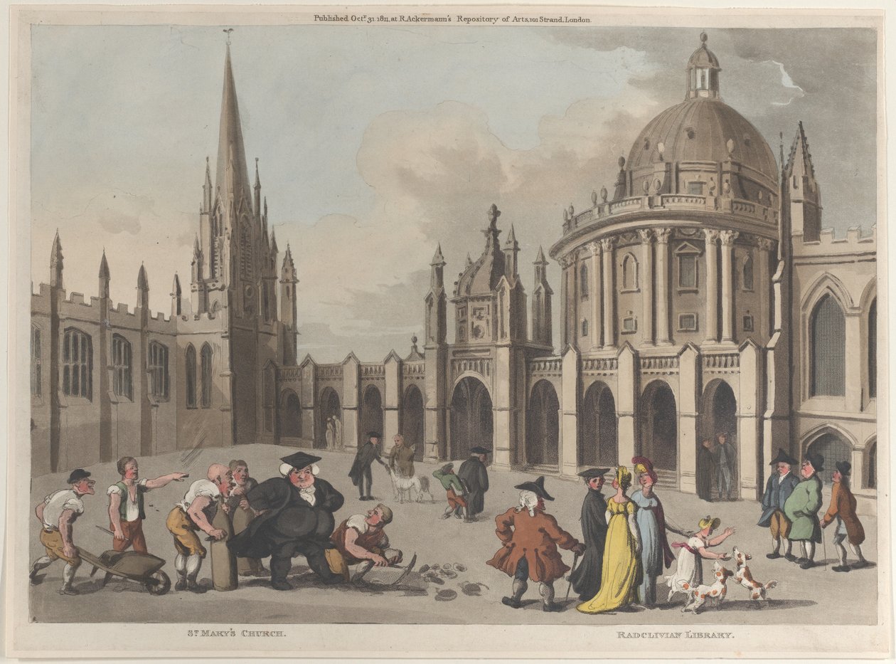 Église Sainte-Marie, Bibliothèque Radclivian, 31 octobre 1811 - Thomas Rowlandson