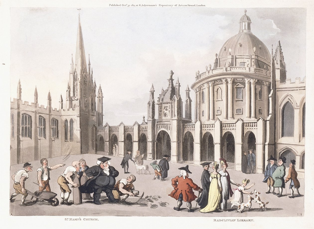 Église Sainte-Marie et bibliothèque Radclivian, 1809-1811 - Thomas Rowlandson