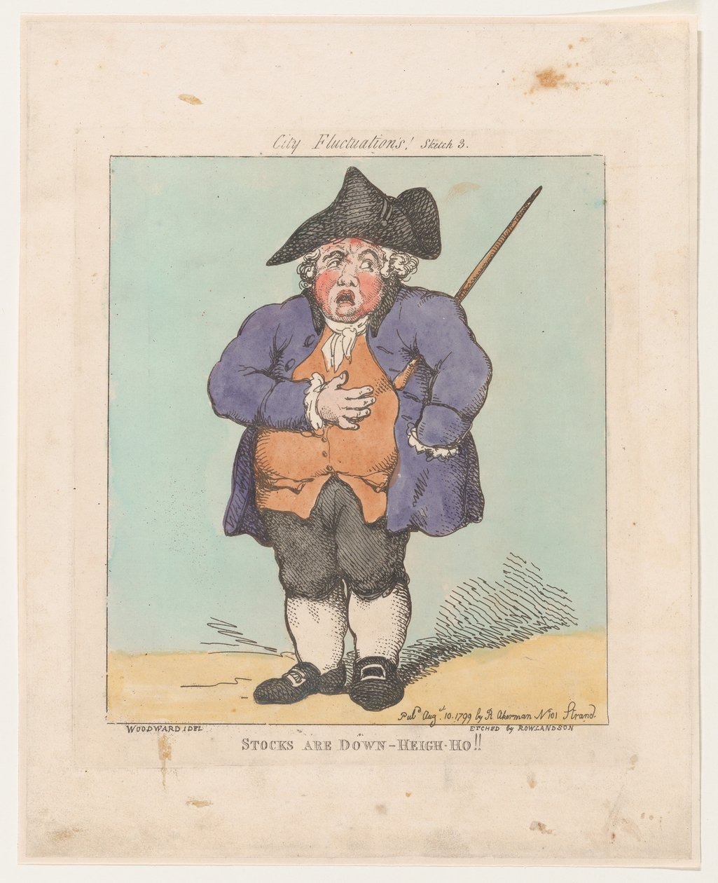Les actions sont en baisse - Heigh-Ho!!, 10 août 1799 - Thomas Rowlandson
