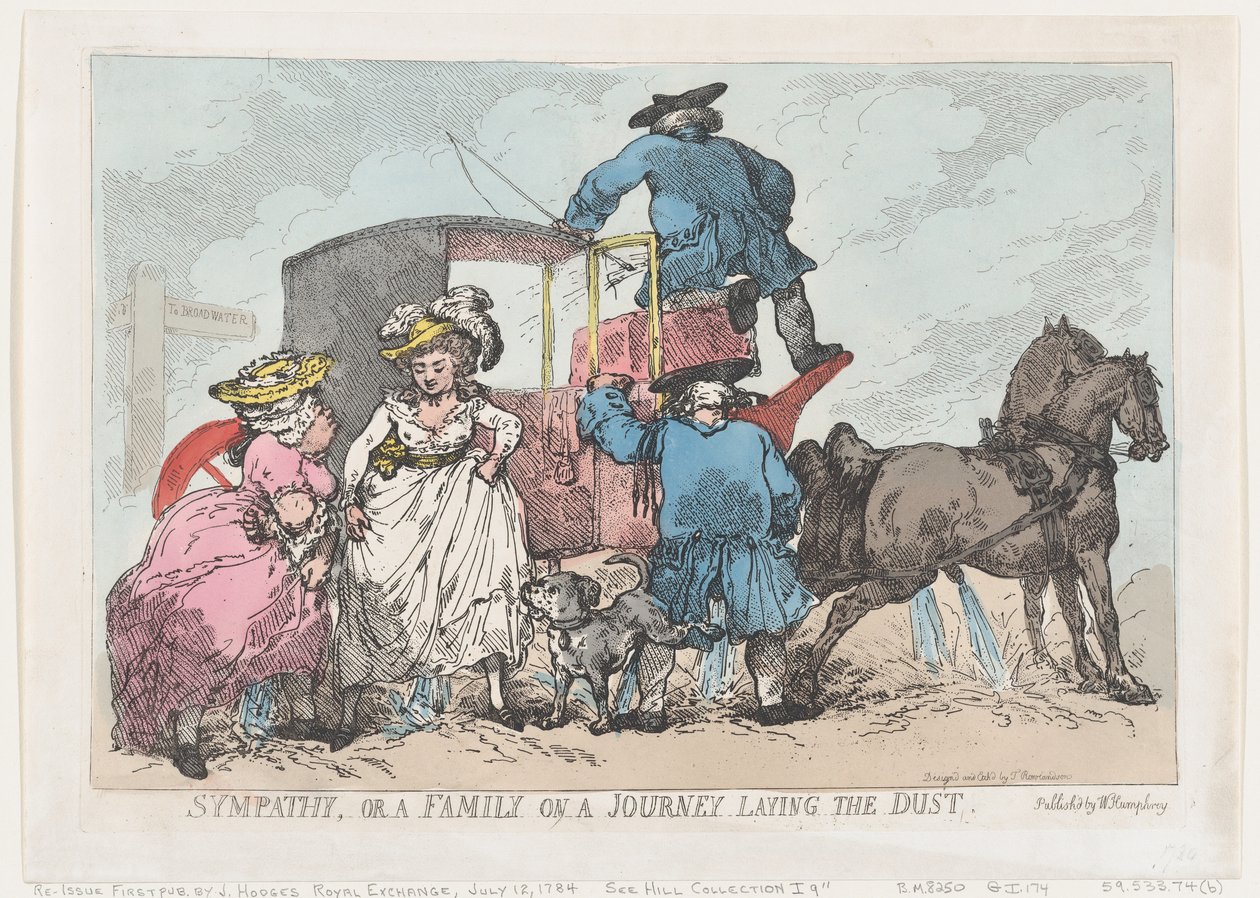 Sympathie, ou Une famille en voyage arrosant la poussière, 12 juillet 1784 - Thomas Rowlandson