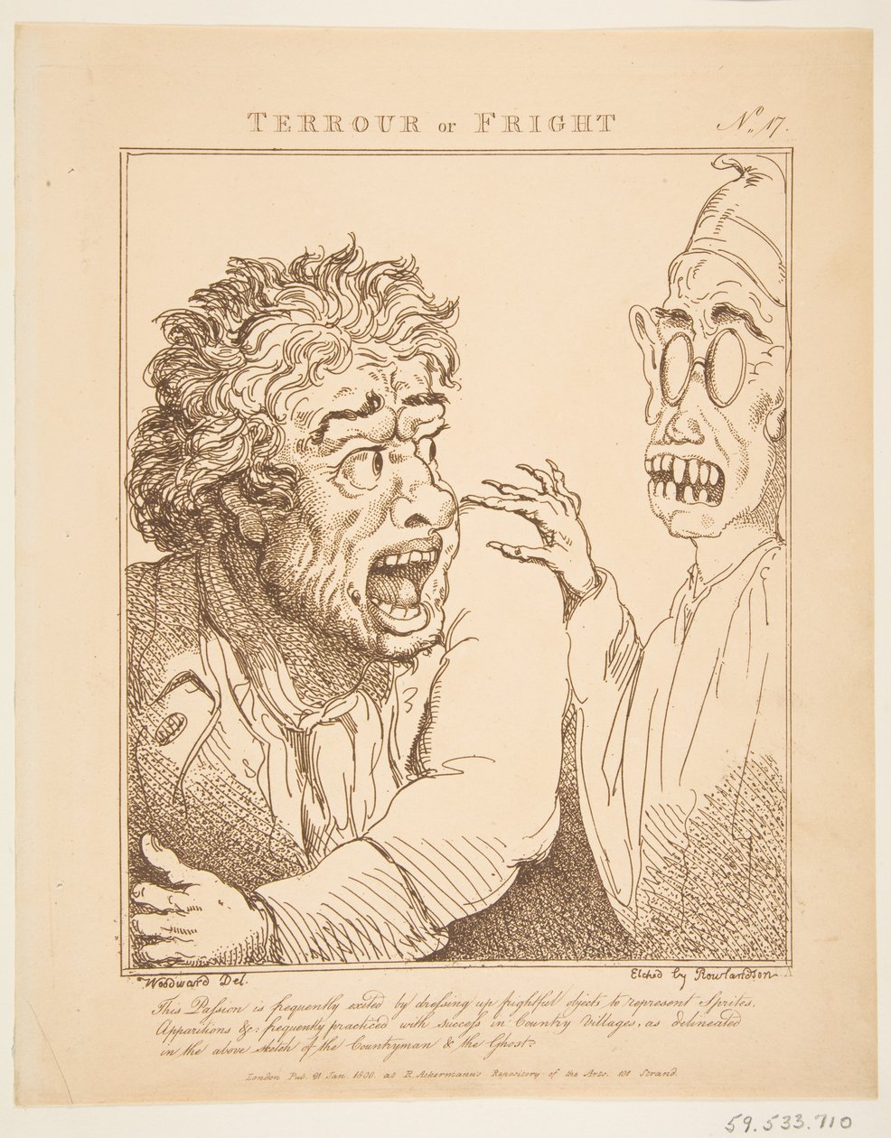 Terreur ou Frayeur Le Brun Travesti, ou Caricatures des Passions - Thomas Rowlandson