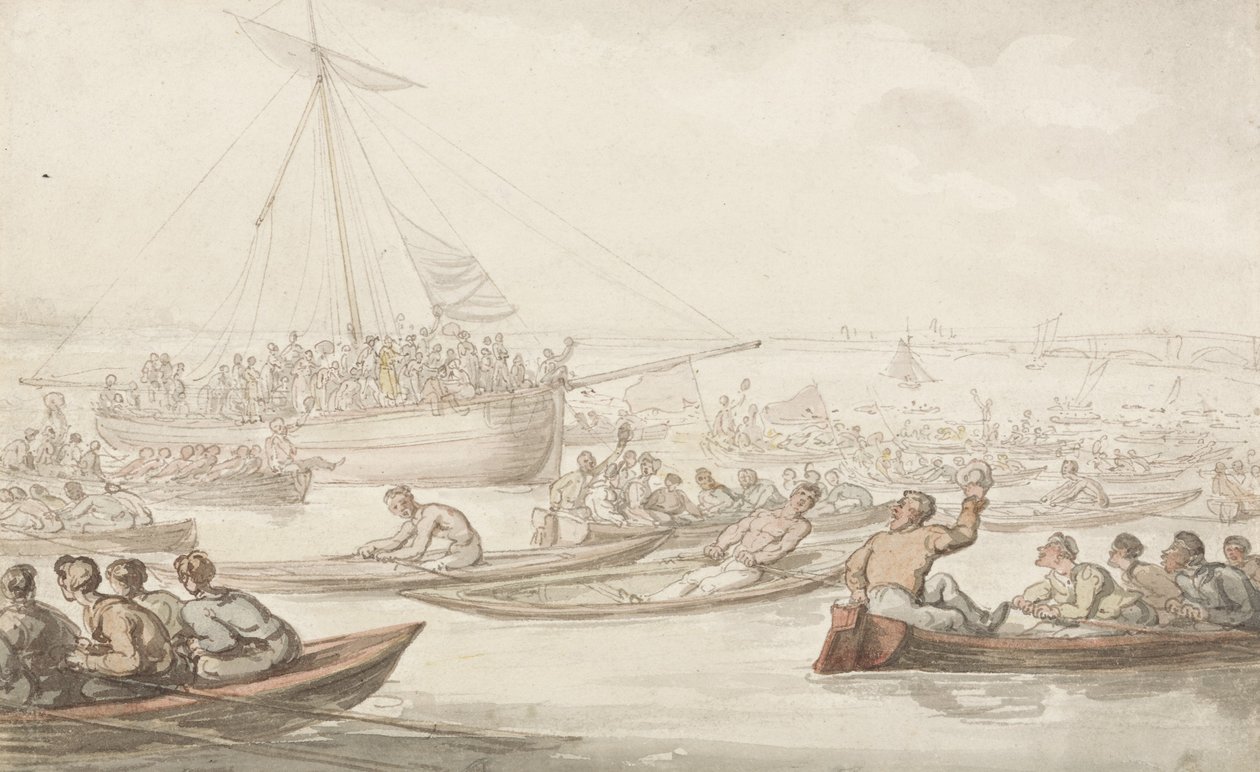 La course annuelle de rameurs pour le manteau et l