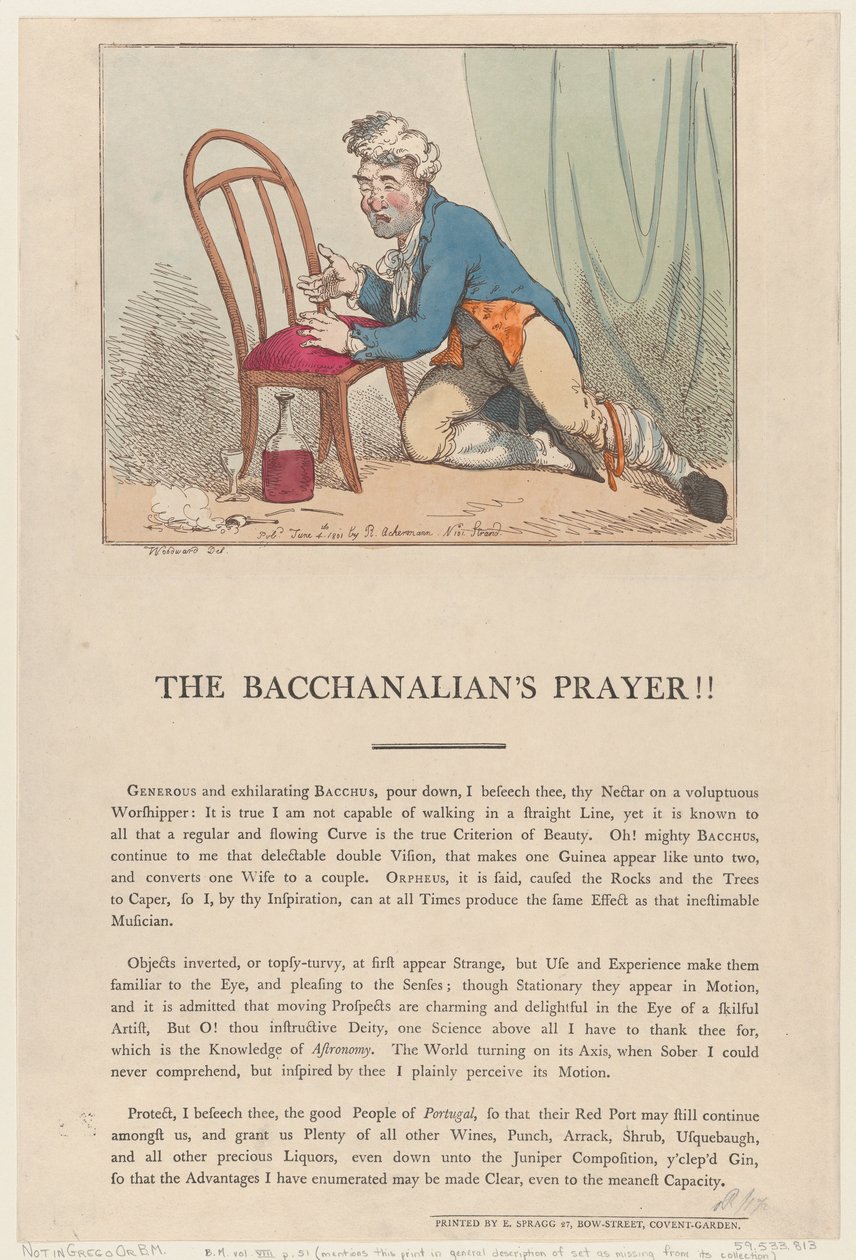 La prière du Bacchanalien! - Thomas Rowlandson