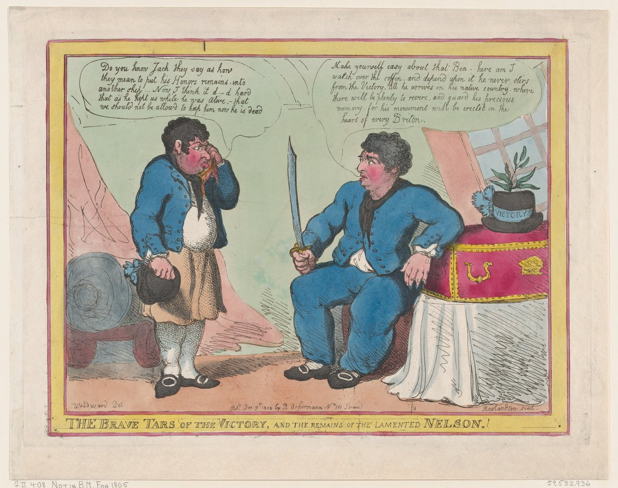 Les braves marins de la Victoire et les restes du regretté Nelson! - Thomas Rowlandson