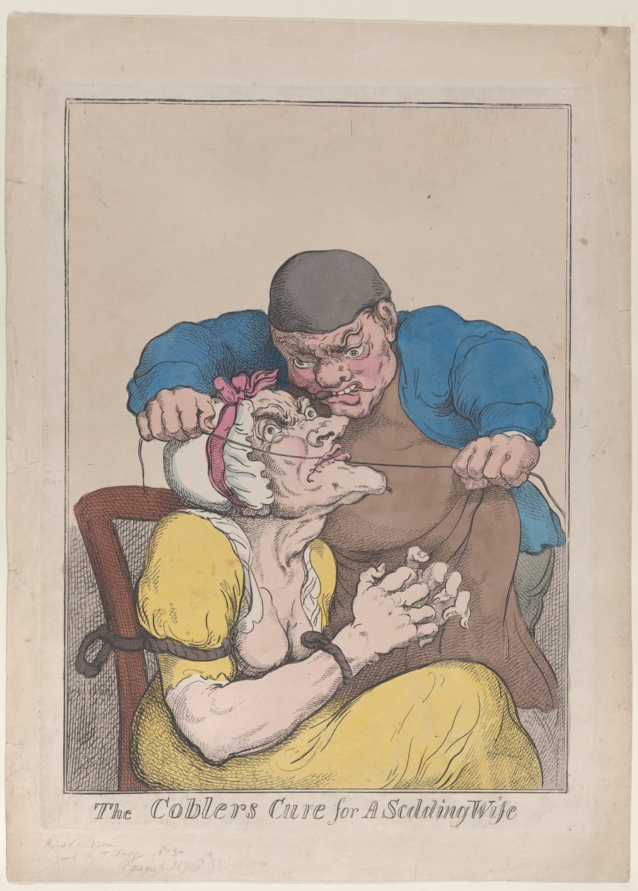 Le remède du cordonnier pour une femme querelleuse, 1813 - Thomas Rowlandson