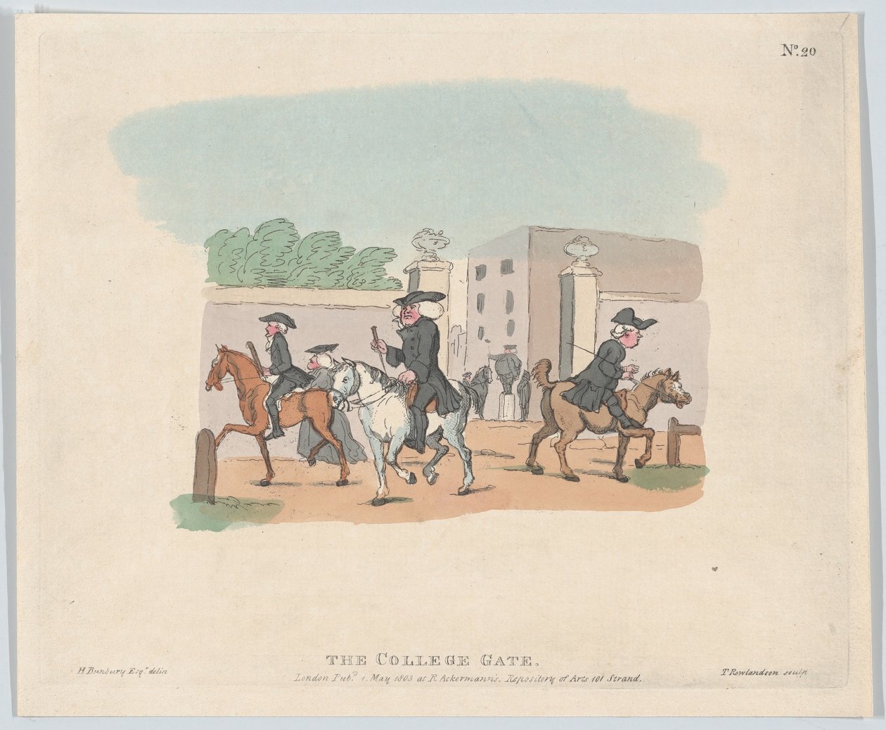 La porte du collège, 1er mai 1803 - Thomas Rowlandson