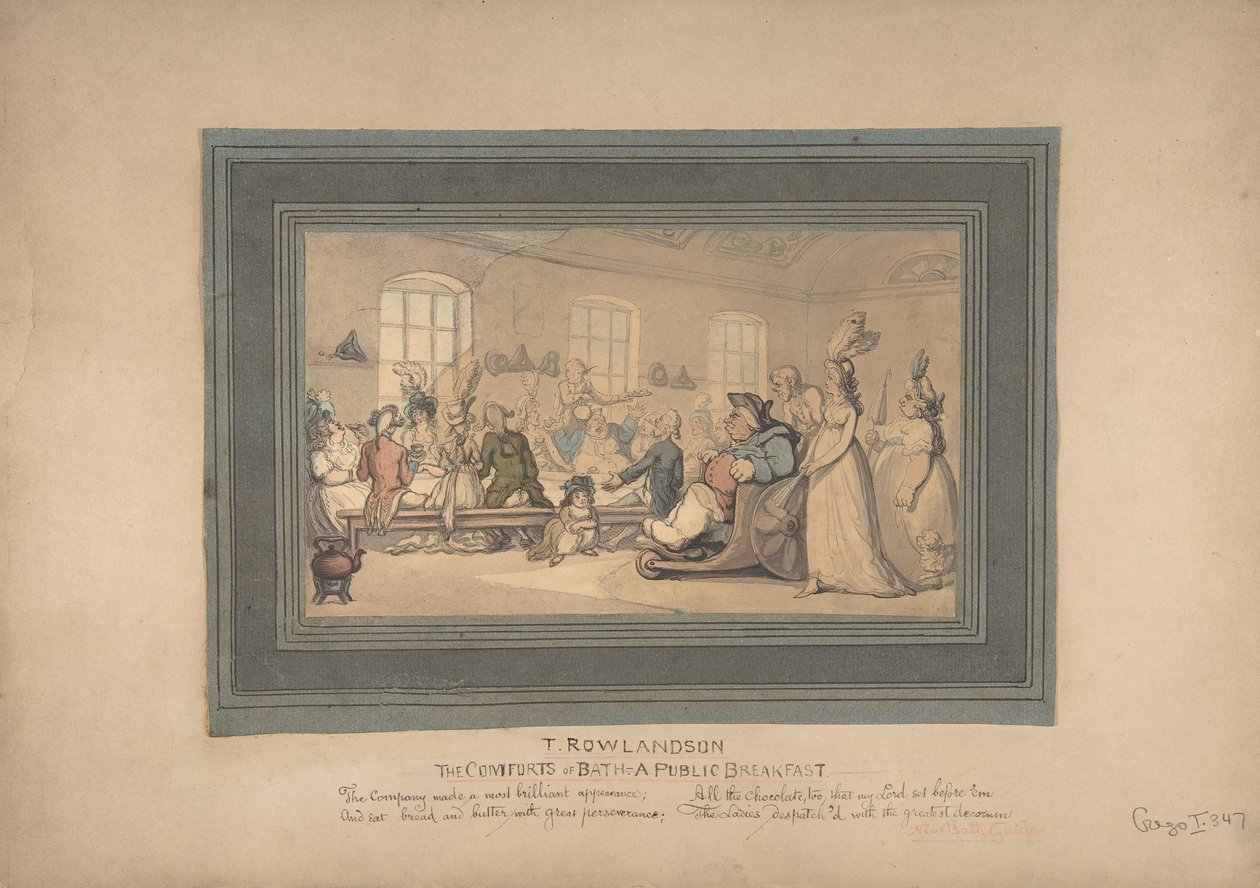 Les conforts de Bath et petit-déjeuner public, 1780-1827 - Thomas Rowlandson