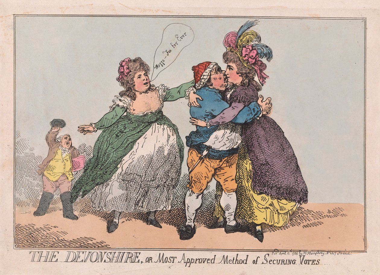 Le Devonshire, ou méthode la plus approuvée pour obtenir des votes, pub. 1784 - Thomas Rowlandson