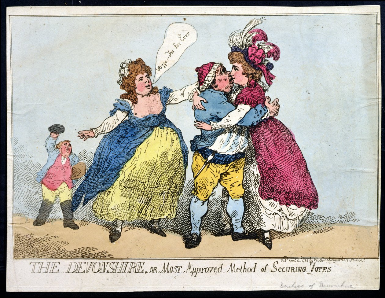Le Devonshire, ou la méthode la plus approuvée pour obtenir des votes, publié par William Humphrey en 1784 - Thomas Rowlandson